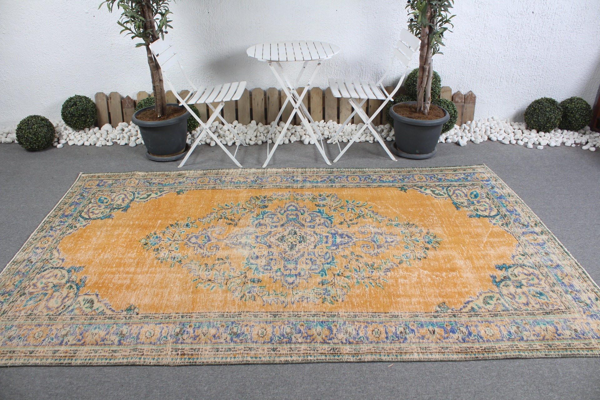 5.5x9 ft Large Rugs, Dining Room Rugs, Rugs for Bedroom, Turkish Rug, Bedroom Rug, Vintage Rugs, Yellow Moroccan Rug, Anatolian Rugs