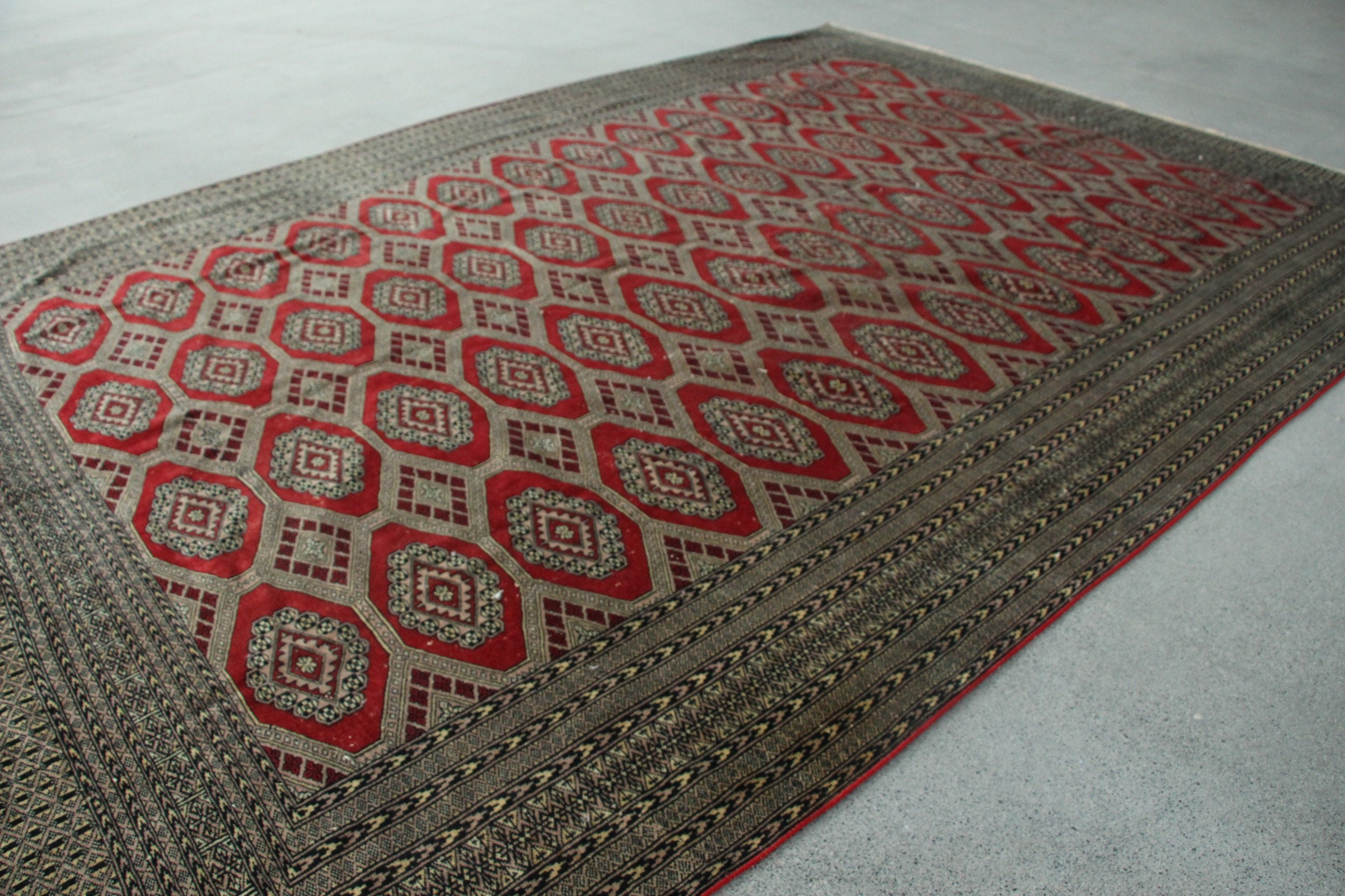 Vintage Rug, Floor Rug, Dorm Rug, Anatolian Rug, Living Room Rug, 7.9x10.6 ft Oversize Rug, Salon Rugs, Red Cool Rug, Turkish Rug, Boho Rug