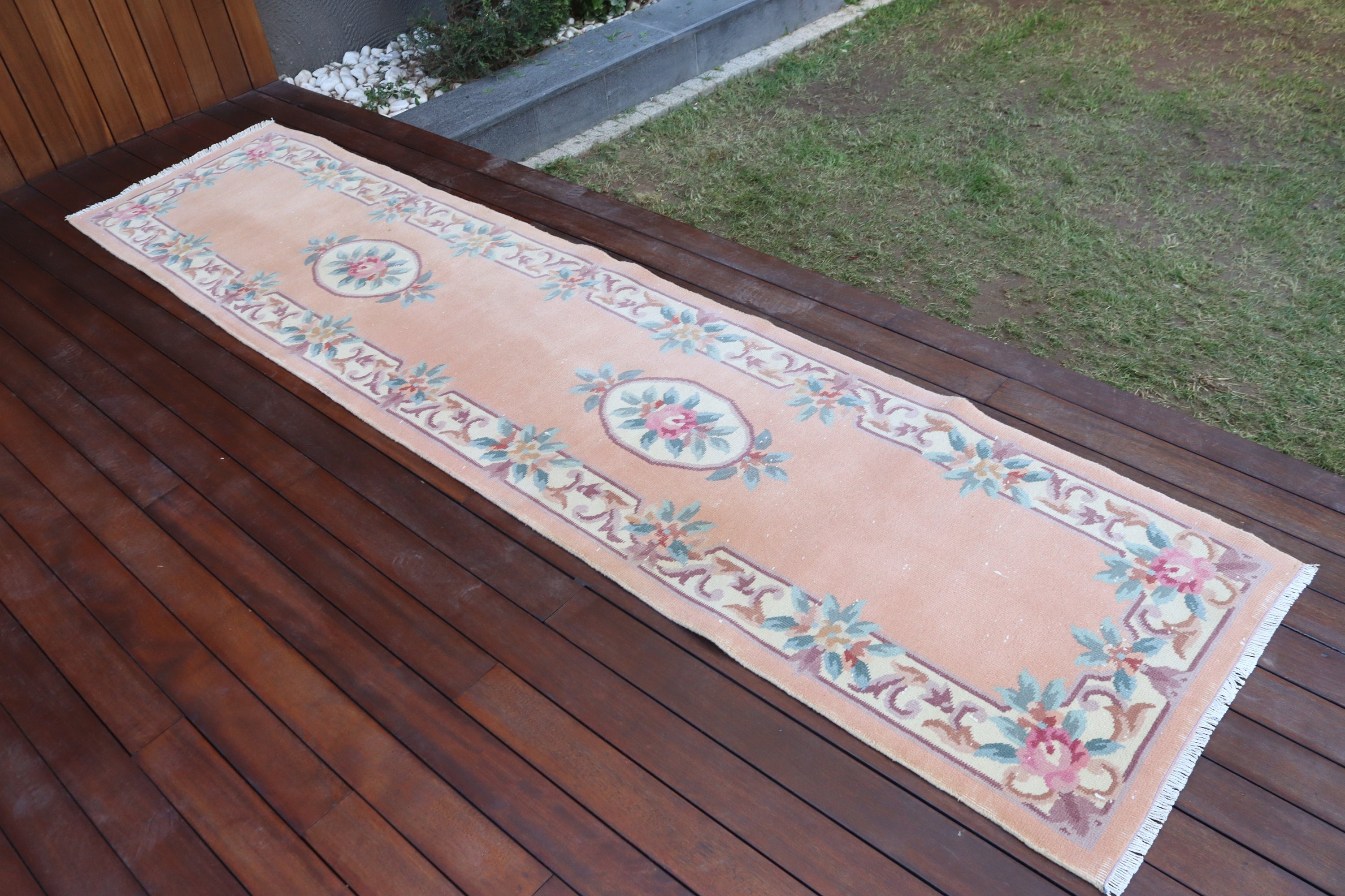 2.2x9.5 ft Runner Halıları, Nötr Halılar, Etnik Halılar, Düz Dokuma Halılar, Vintage Halı, Turuncu Anadolu Halısı, Türk Halıları, Vintage Runner Halıları