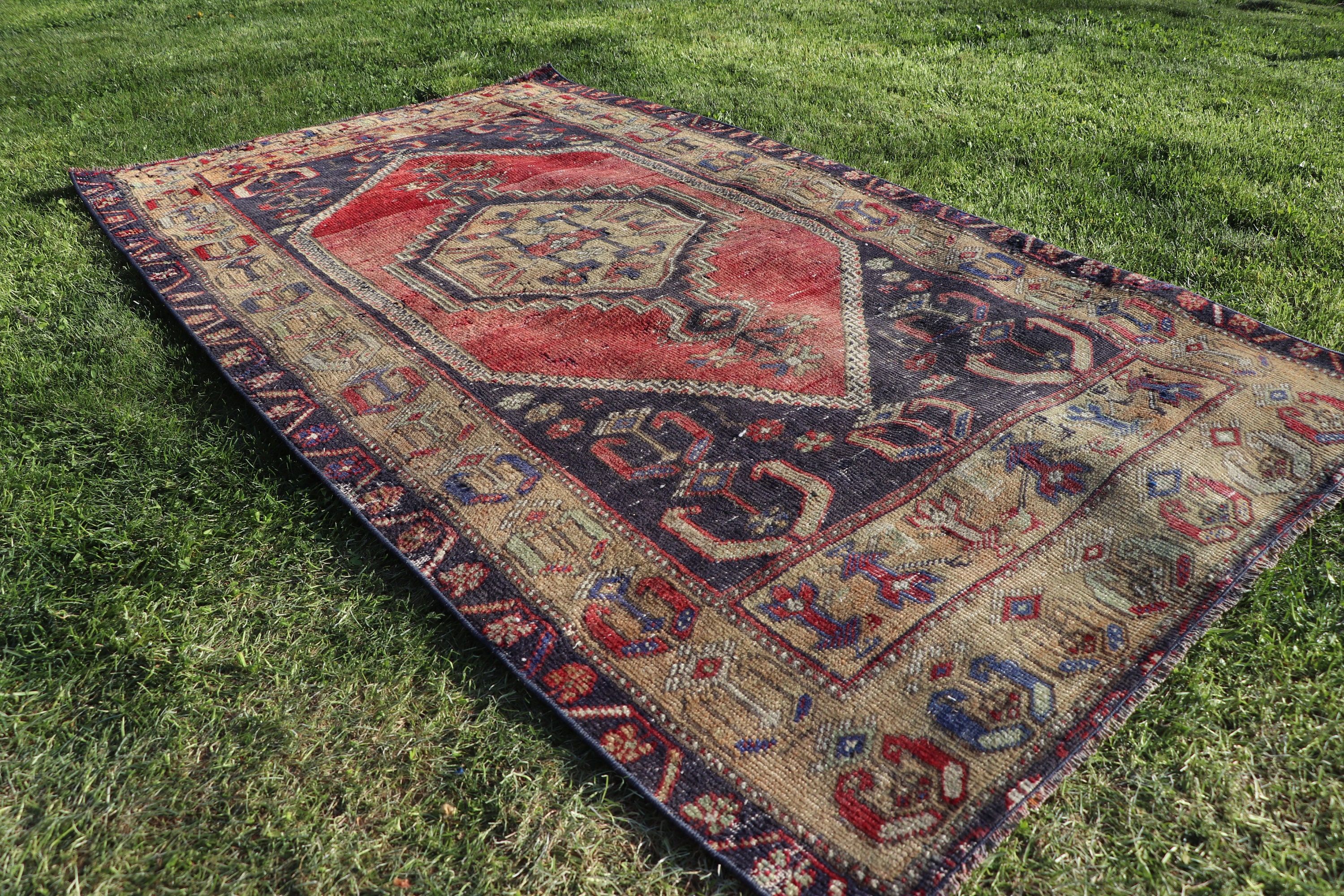 Mavi Oryantal Halı, Modern Halı, Vintage Vurgulu Halılar, Yatak Odası Halısı, Vintage Halı, Vurgulu Halılar, 3.1x5.9 ft Accent Halıları, Türk Halısı