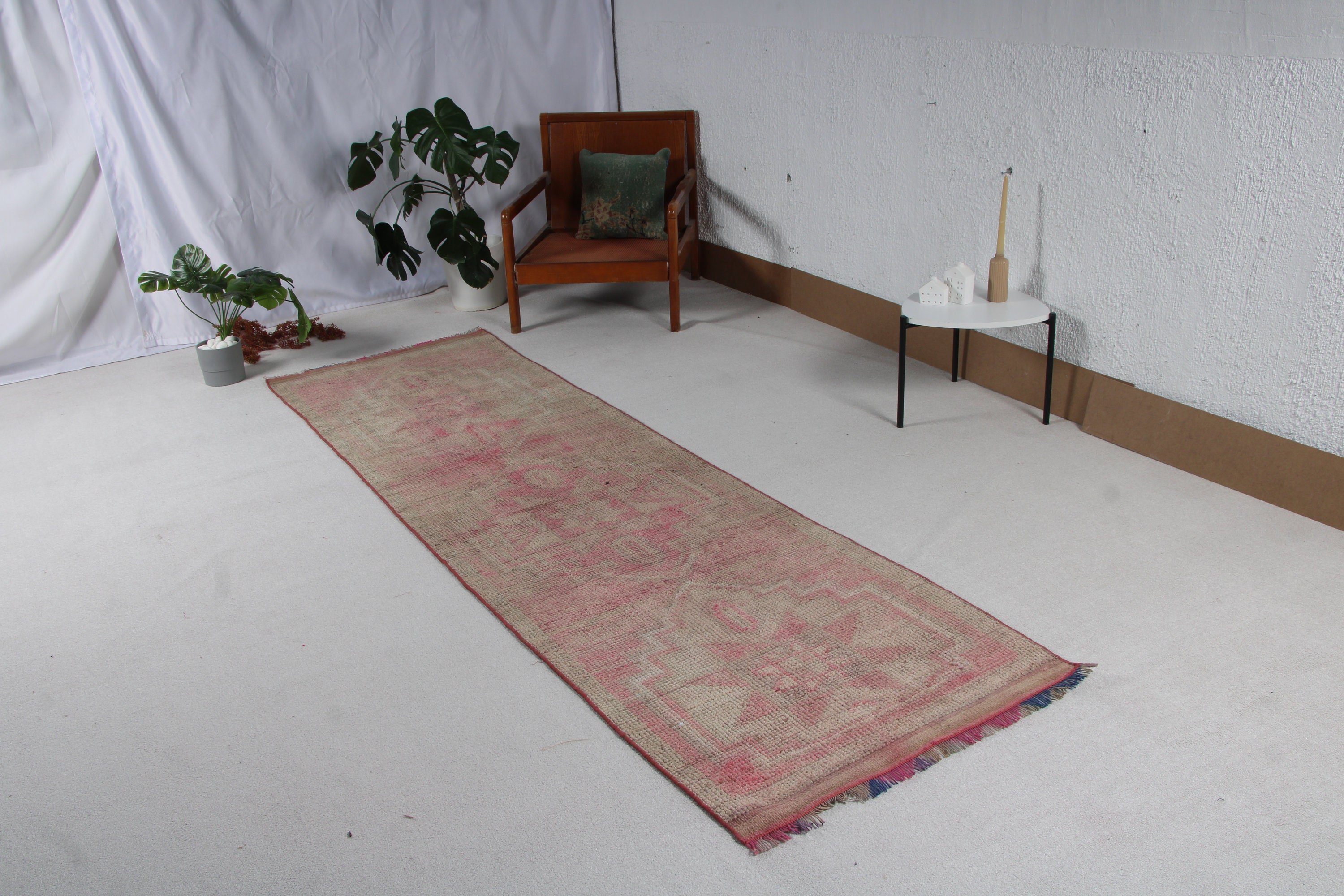 2.9x9.9 ft Runner Halı, Aztek Halısı, Boho Halıları, Vintage Halı, Türk Halısı, Mutfak Halıları, Kahverengi Statement Halıları, Uzun Runner Halıları, Statement Halısı