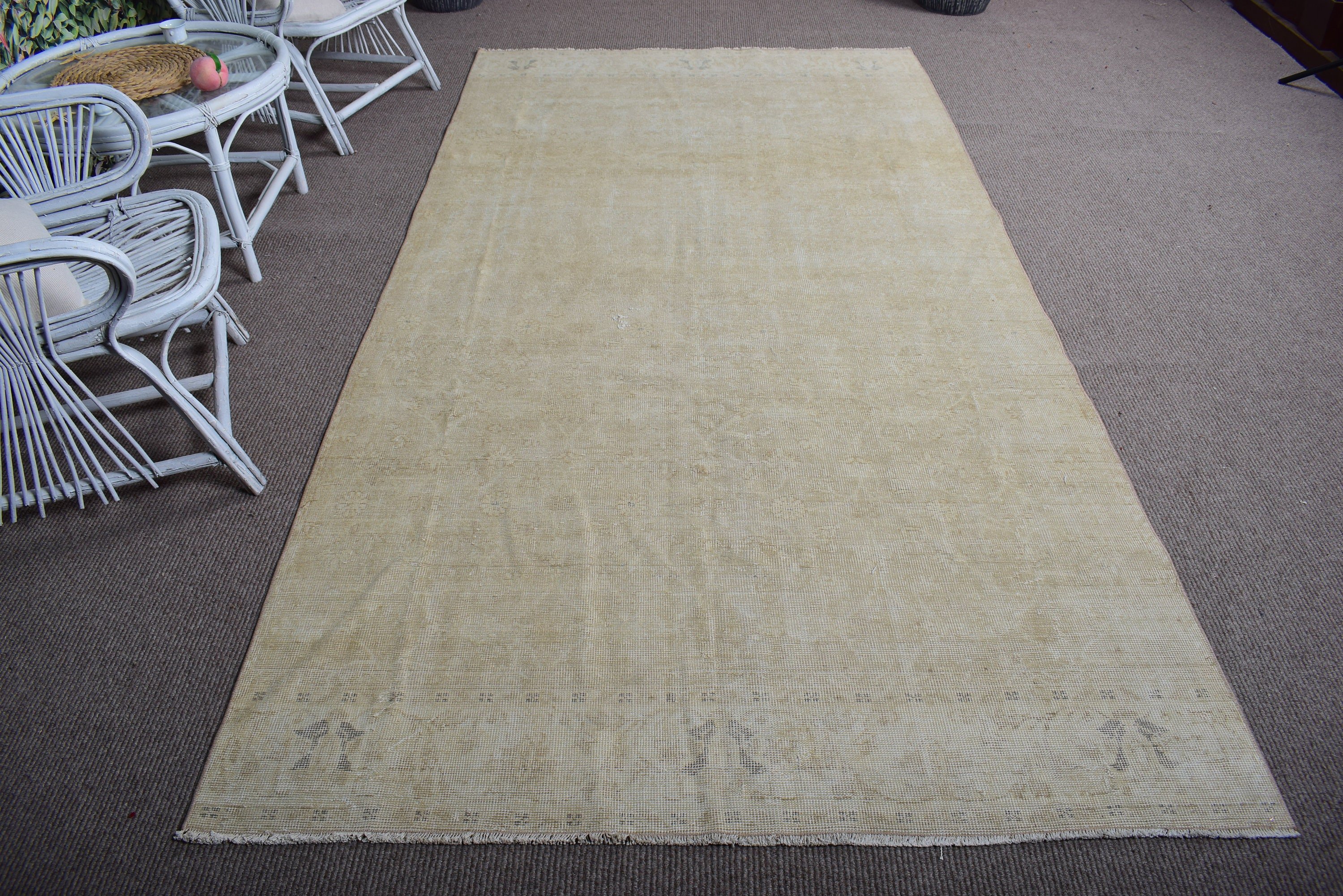 Turkish Rugs, Anatolian Rugs, Bedroom Rugs, Beige Modern Rugs, Living Room Rugs, Vintage Rug, 5.1x10 ft Large Rug, Dining Room Rugs