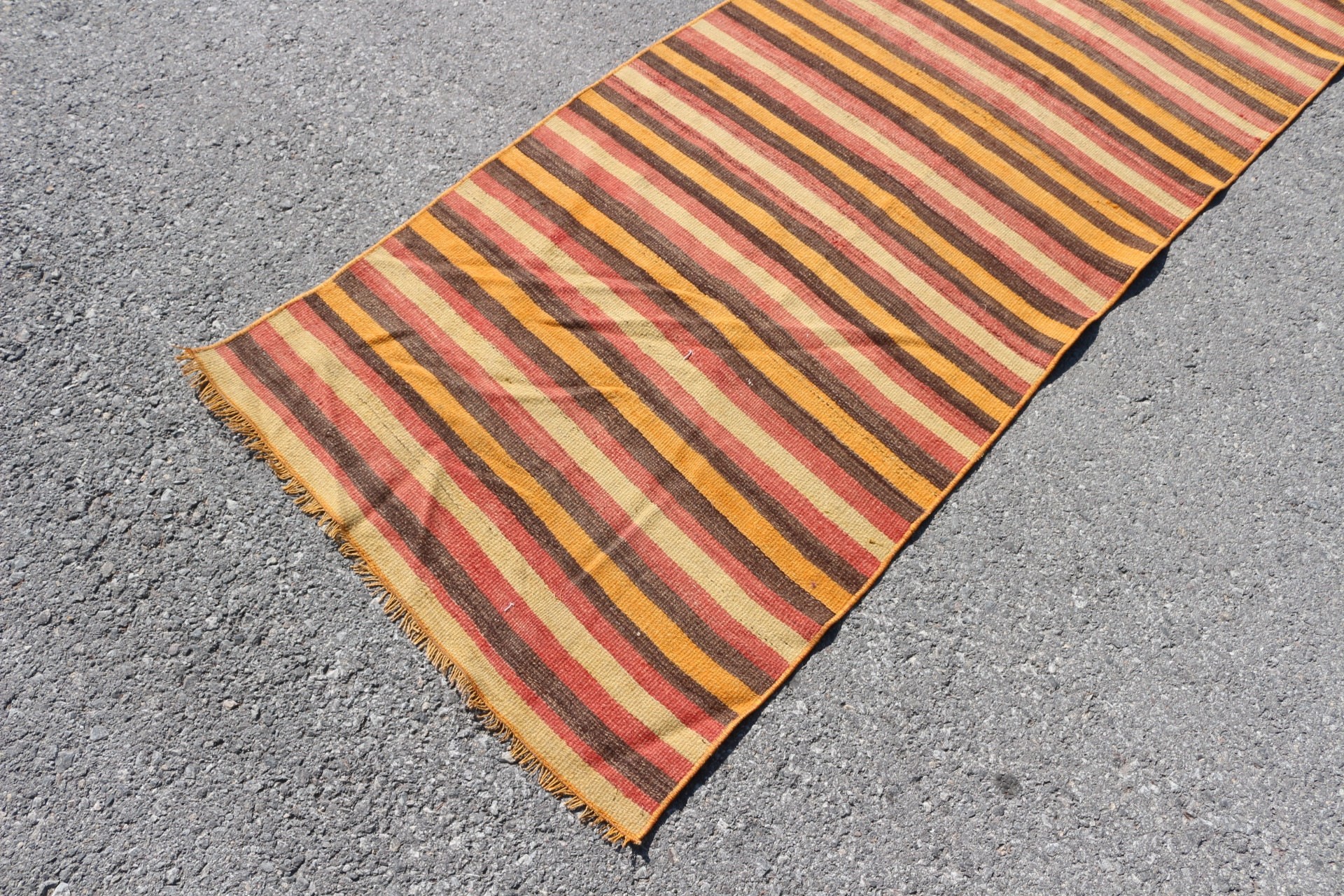 Ofis Halısı, Koridor Halıları, Turuncu Oushak Halısı, Yer Halısı, Vintage Halılar, 2.9x8.1 ft Runner Halısı, Türk Halısı, Merdiven Halısı, Yün Halısı, Kilim