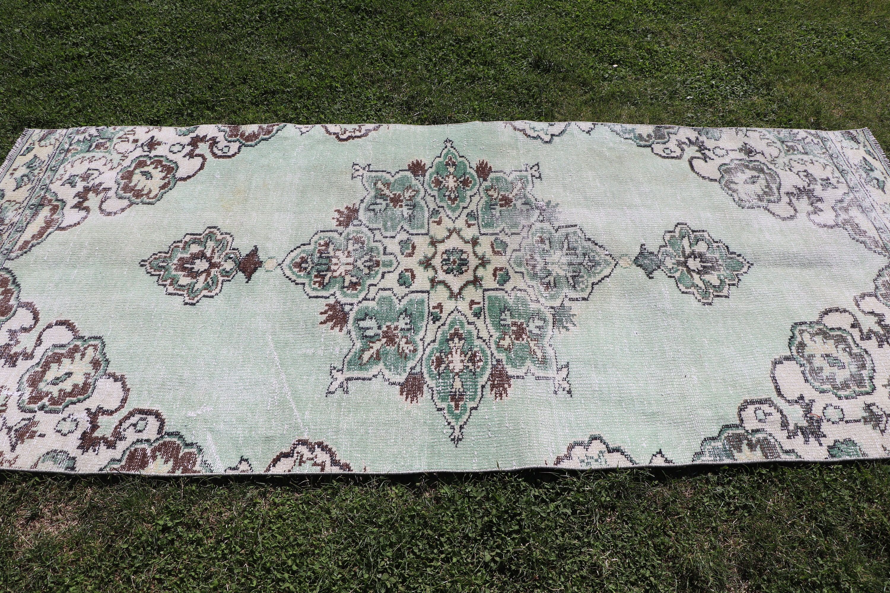 Yeşil El Dokuma Halılar, 3.7x8.4 ft Alan Halıları, Türk Halısı, Aztek Halıları, Vintage Halılar, Yemek Odası Halıları, Antika Halı, Mutfak Halıları, Yatak Odası Halıları