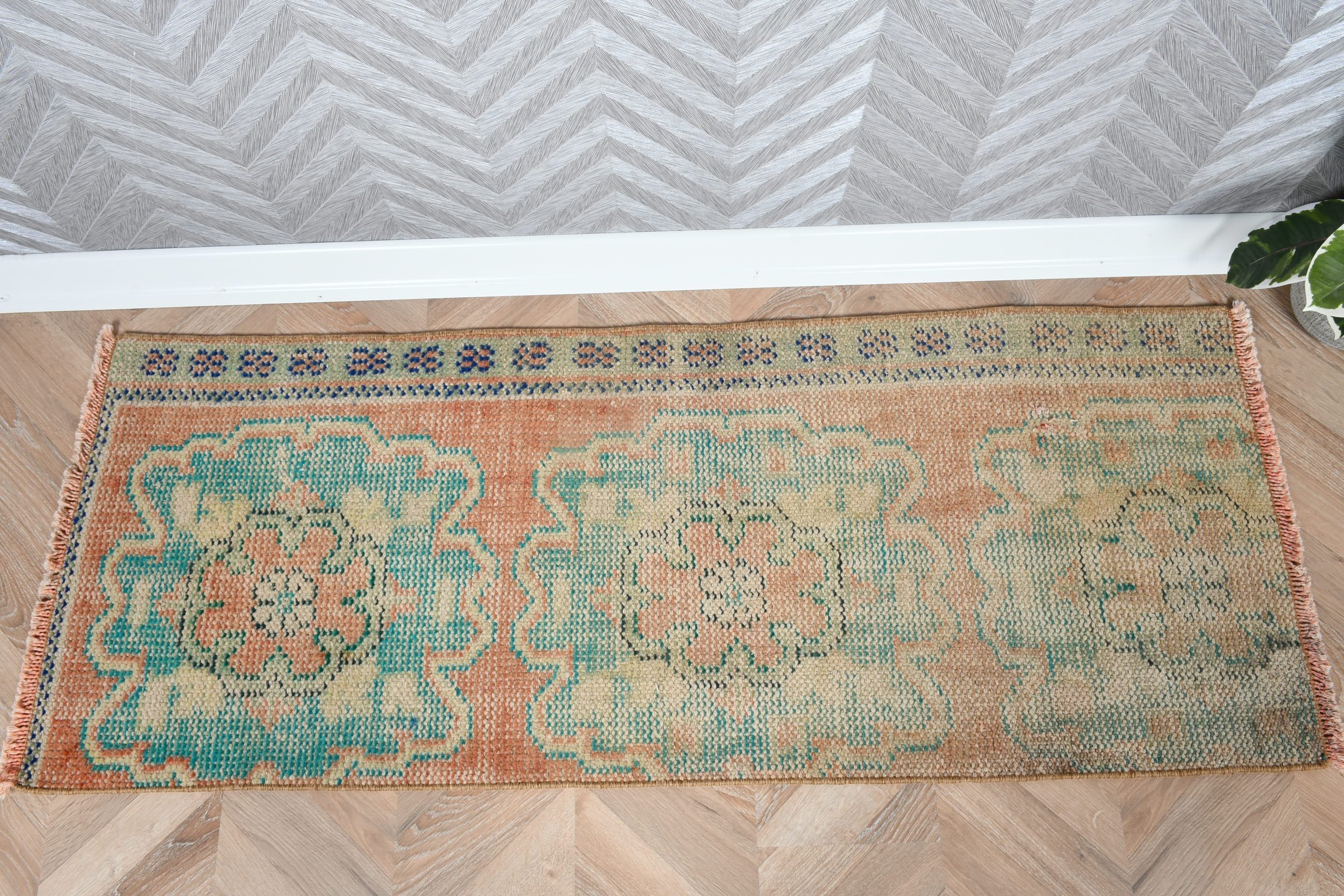 1.8x4.6 ft Küçük Halılar, Soğuk Halı, Düz Dokuma Halı, Yeşil Antika Halı, Türk Halısı, Kapı Paspası Halıları, Vintage Halı, Ev Dekor Halısı, Çocuk Halısı