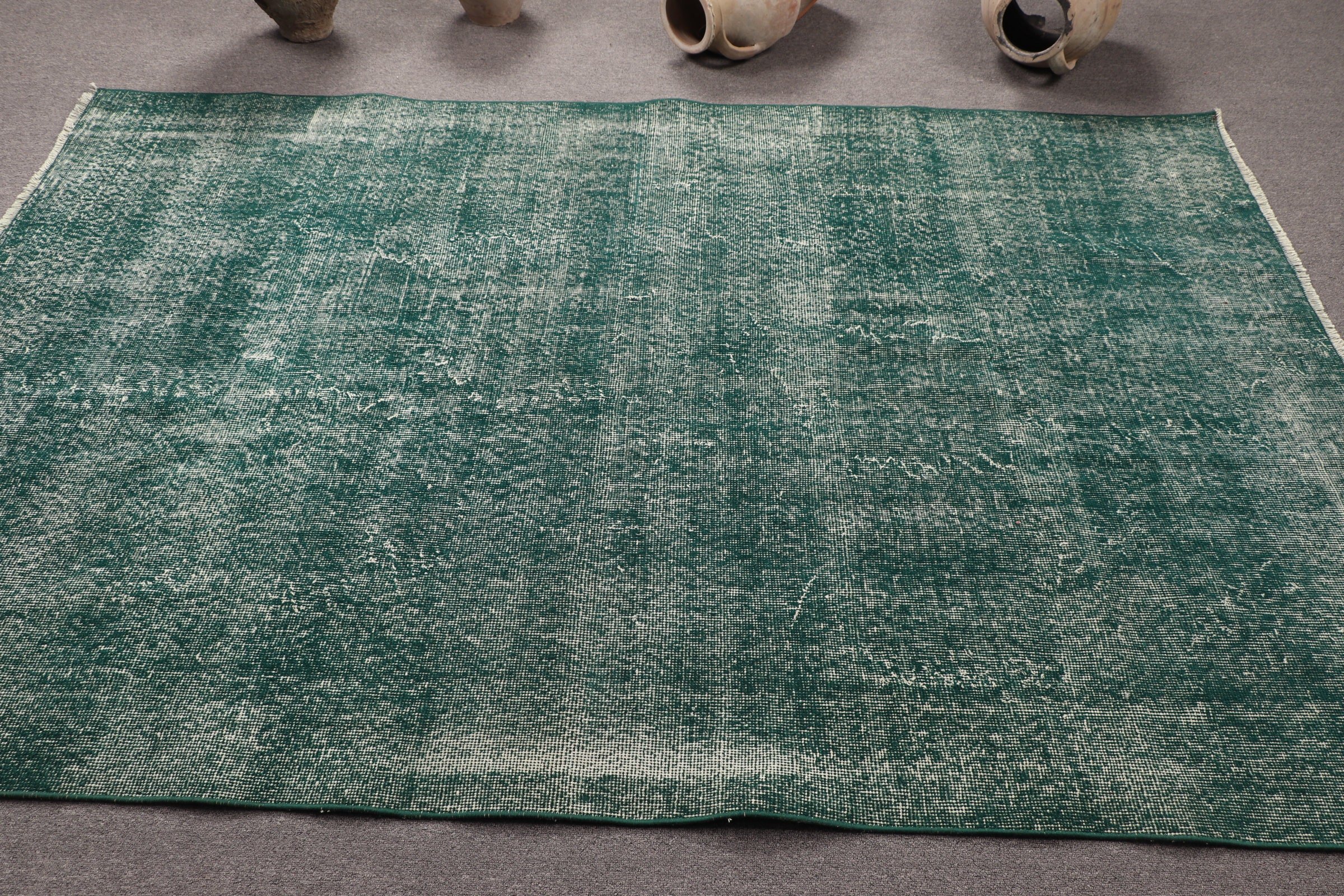 Oriental Rug, Bedroom Rugs, Vintage Rugs, Turkish Rug, Aesthetic Rug, 5.2x8 ft Large Rug, Green Floor Rug, Living Room Rug