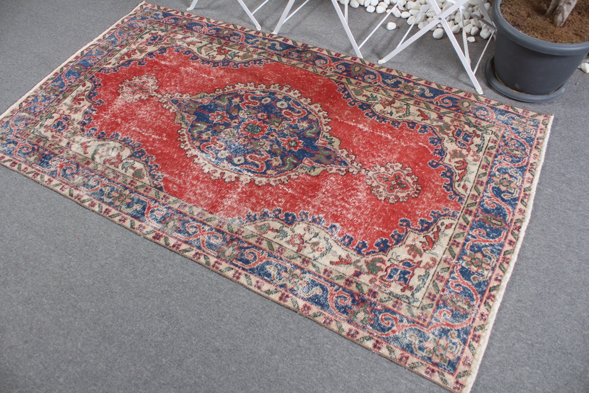 Kitchen Rug, Rugs for Kitchen, Turkish Rug, Pastel Rug, Red  3.6x6.5 ft Accent Rug, Moroccan Rug, Entry Rug, Vintage Rug