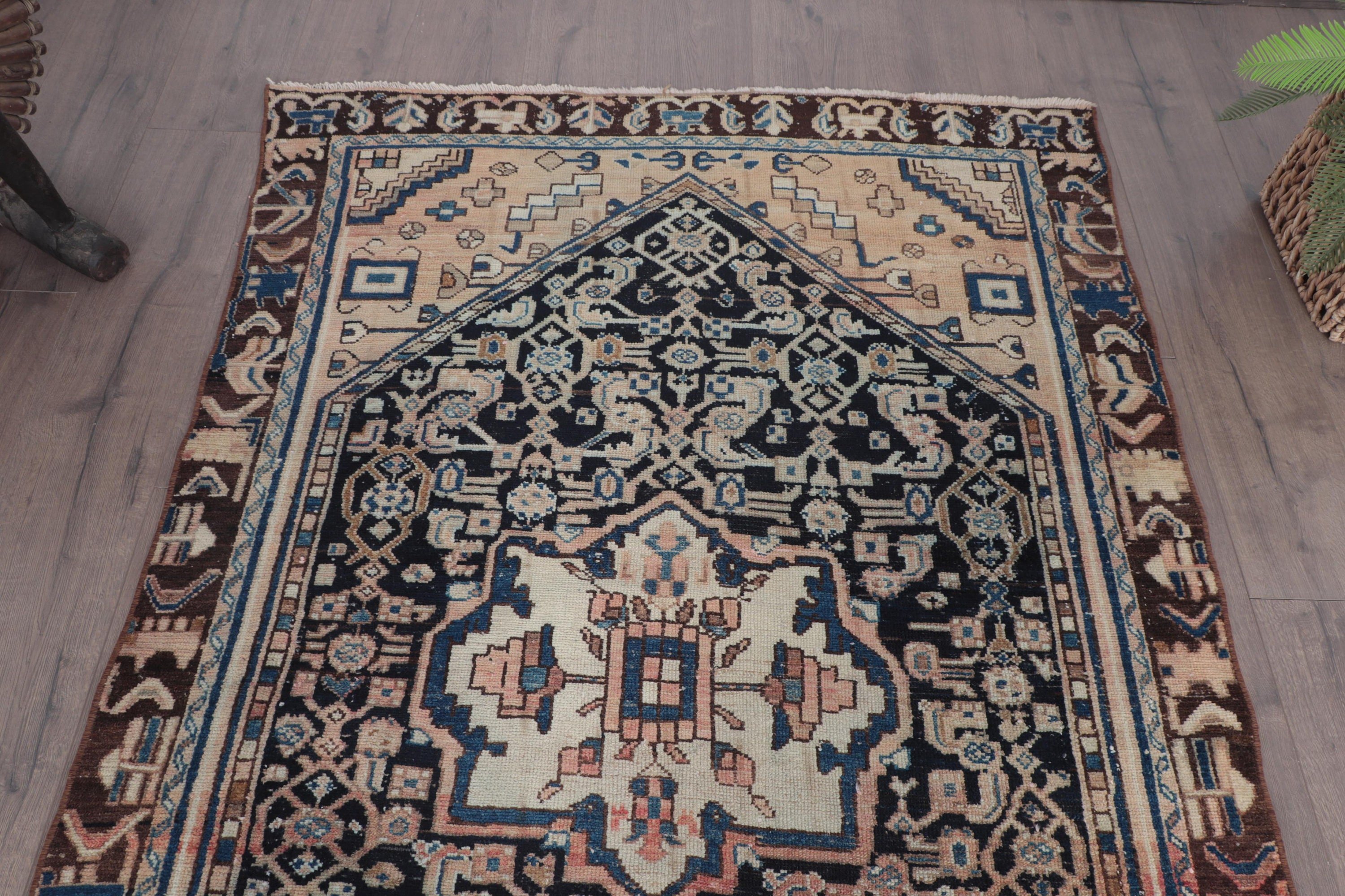 Mavi Yatak Odası Halısı, Çocuk Halısı, Boho Alan Halısı, 4.1x6.5 ft Alan Halısı, Vintage Halılar, Mutfak Halıları, Türk Halısı, Fas Halısı, Yer Halısı