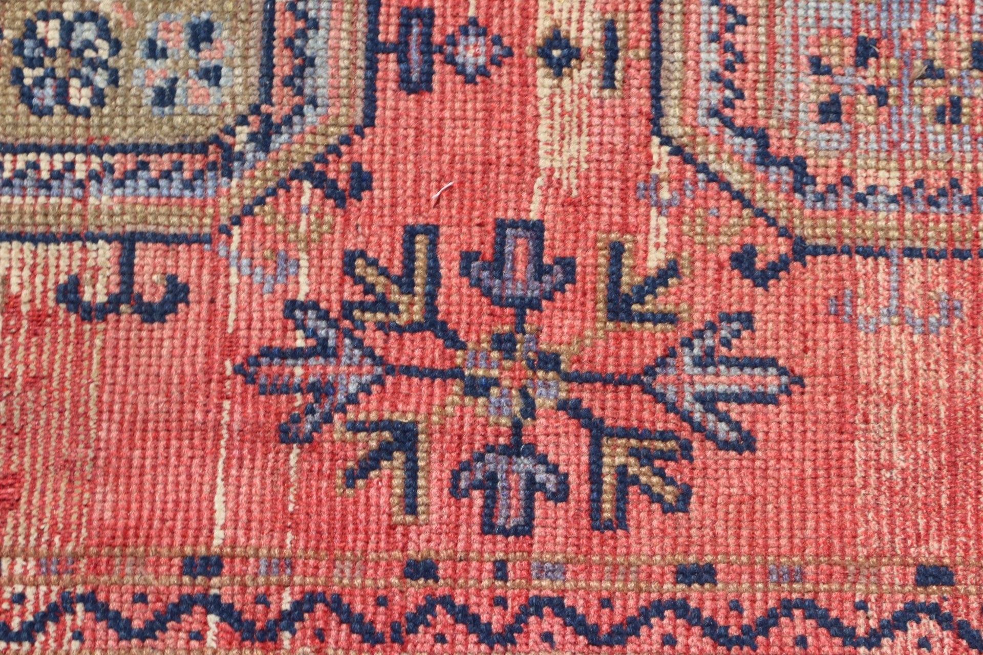 Floor Rug, Antique Rug, Moroccan Rug, 3.9x7.3 ft Area Rug, Rugs for Indoor, Vintage Rugs, Red Oushak Rug, Turkish Rug, Bedroom Rugs