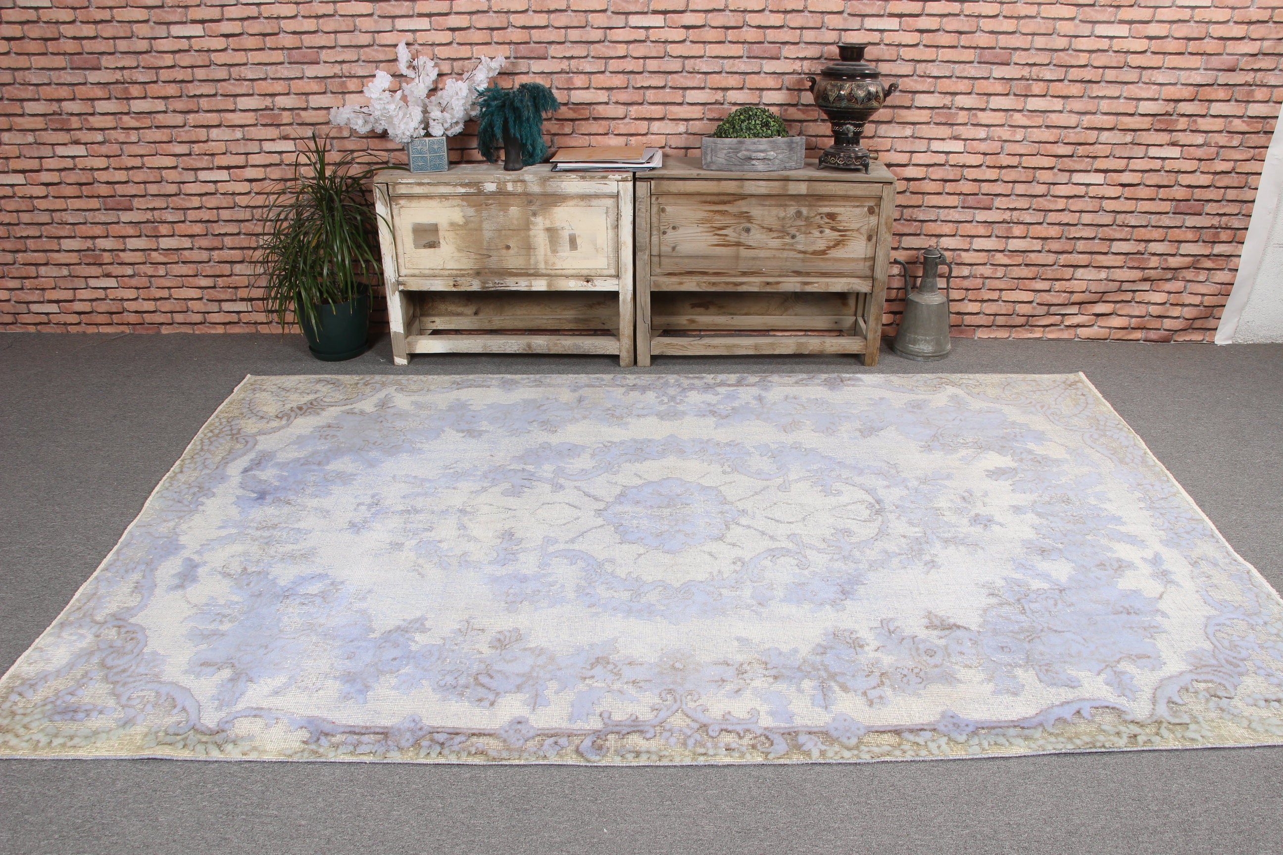 Antique Rugs, Office Rug, Vintage Rug, 5.6x9 ft Large Rug, Wool Rugs, Turkish Rugs, Rugs for Large Oushak, Gray Bedroom Rug, Large Boho Rug