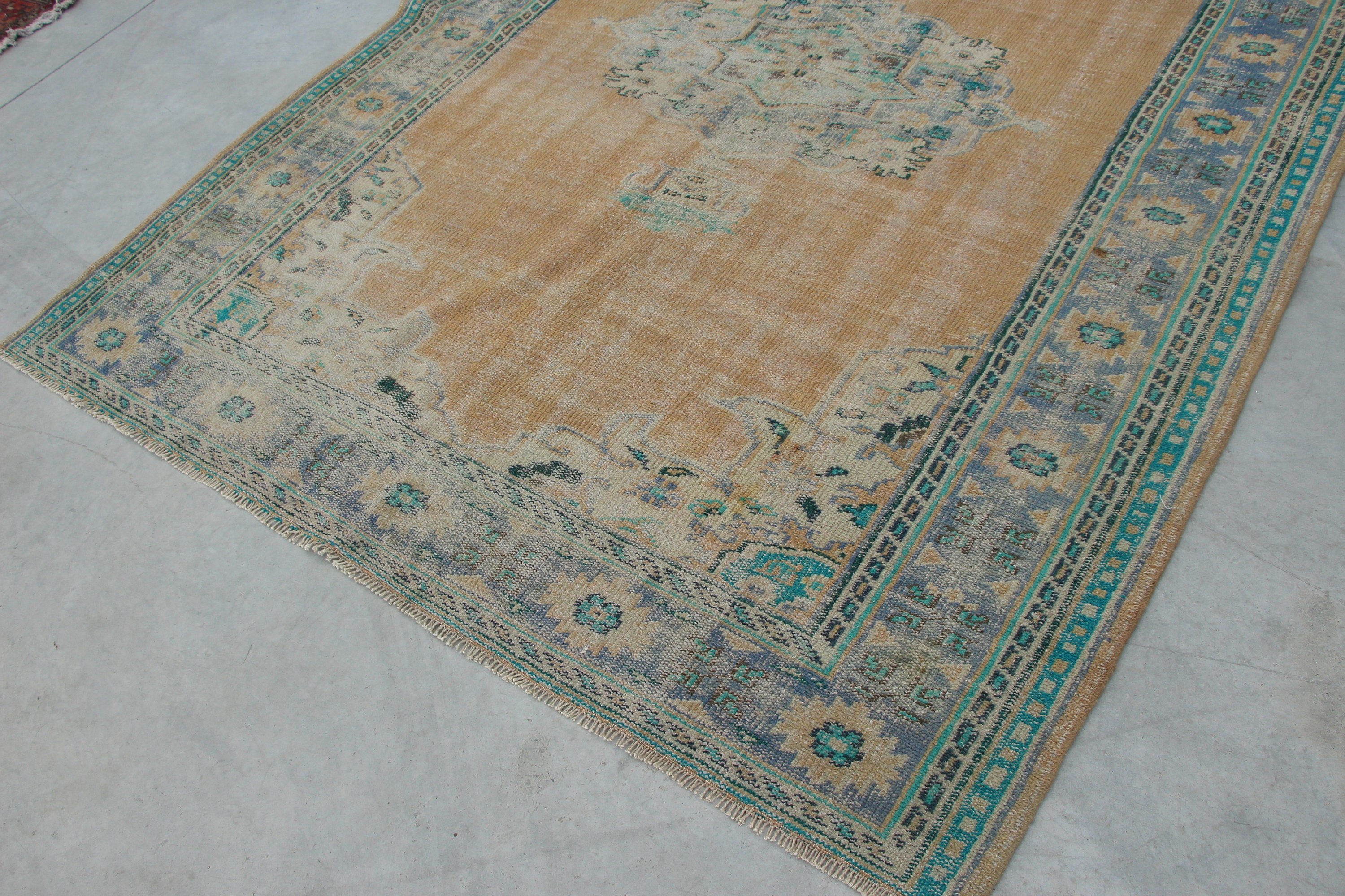 Hand Knotted Rug, Bedroom Rugs, Oriental Rug, Floor Rug, Salon Rug, Beige Moroccan Rug, 6.5x8.2 ft Large Rug, Vintage Rugs, Turkish Rug