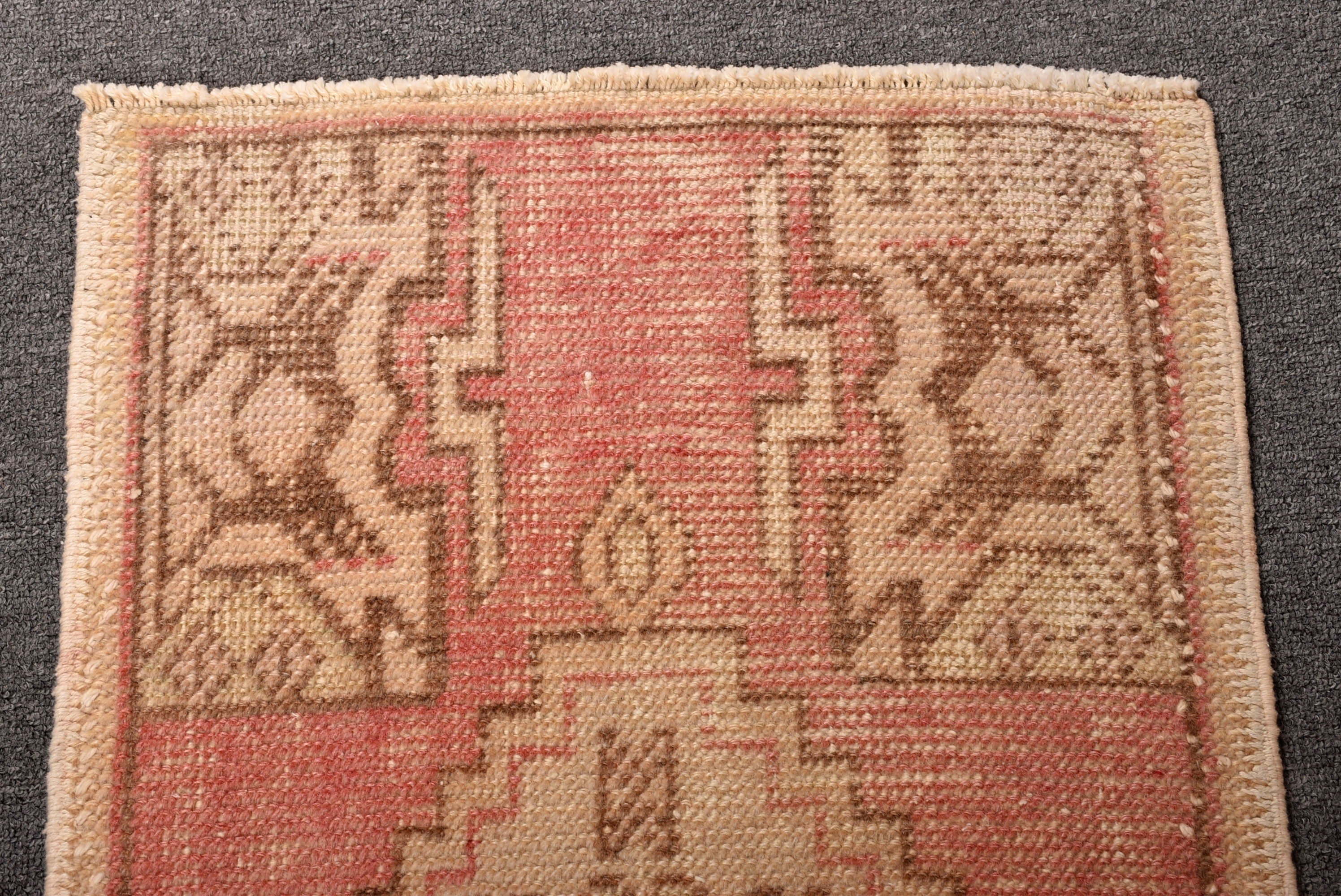 1.6x3 ft Small Rug, Flatweave Rug, Bath Rug, Rugs for Car Mat, Handwoven Rug, Turkish Rugs, Vintage Rugs, Pink Luxury Rugs, Entry Rugs