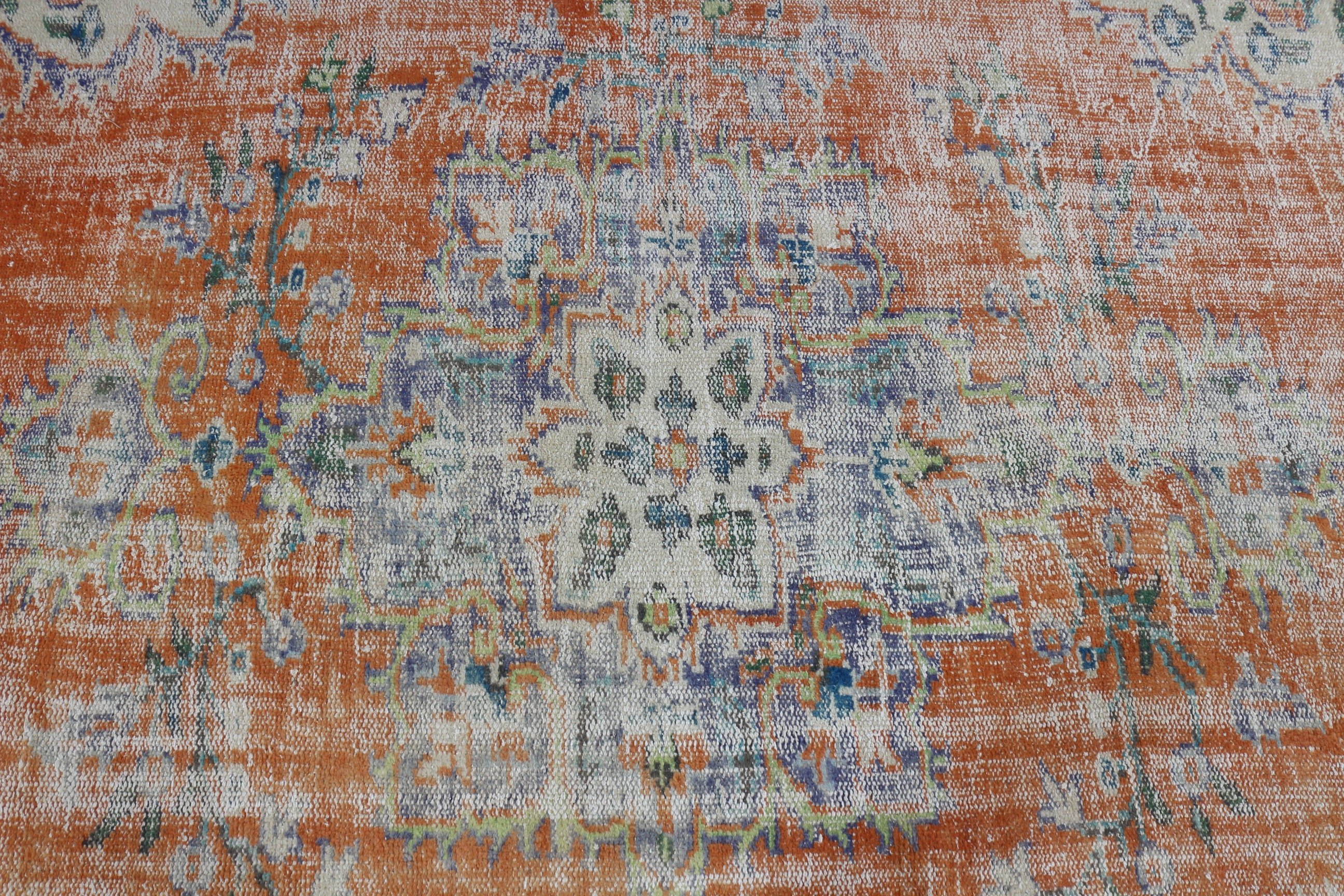 6.3x9.7 ft Large Rugs, Large Vintage Rugs, Vintage Rugs, Orange Oushak Rugs, Living Room Rugs, Turkish Rug, Kitchen Rugs