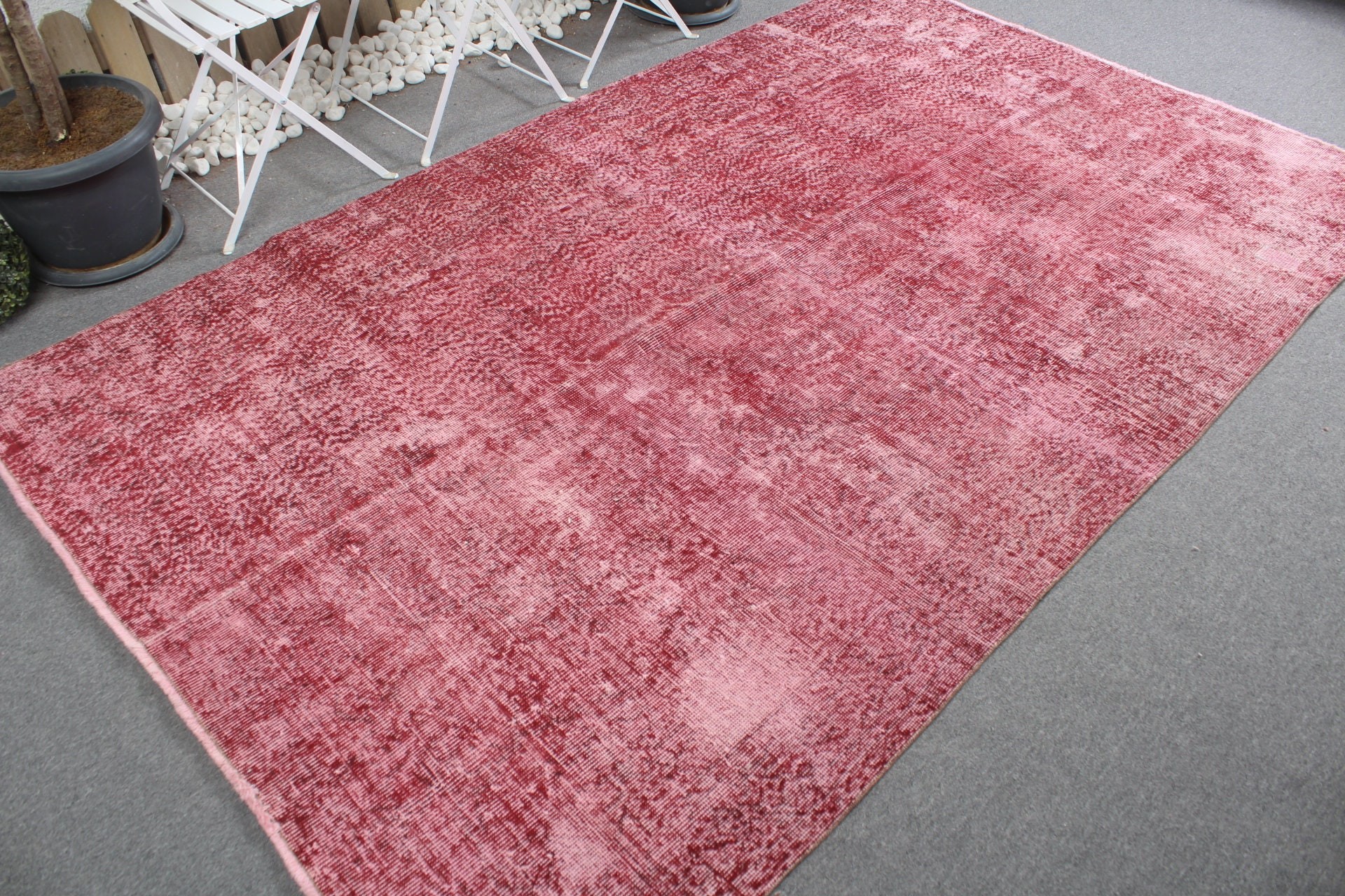 5.5x9 ft Large Rug, Home Decor Rug, Turkish Rug, Vintage Rug, Living Room Rug, Rugs for Dining Room, Red Wool Rug, Floor Rug, Bedroom Rug