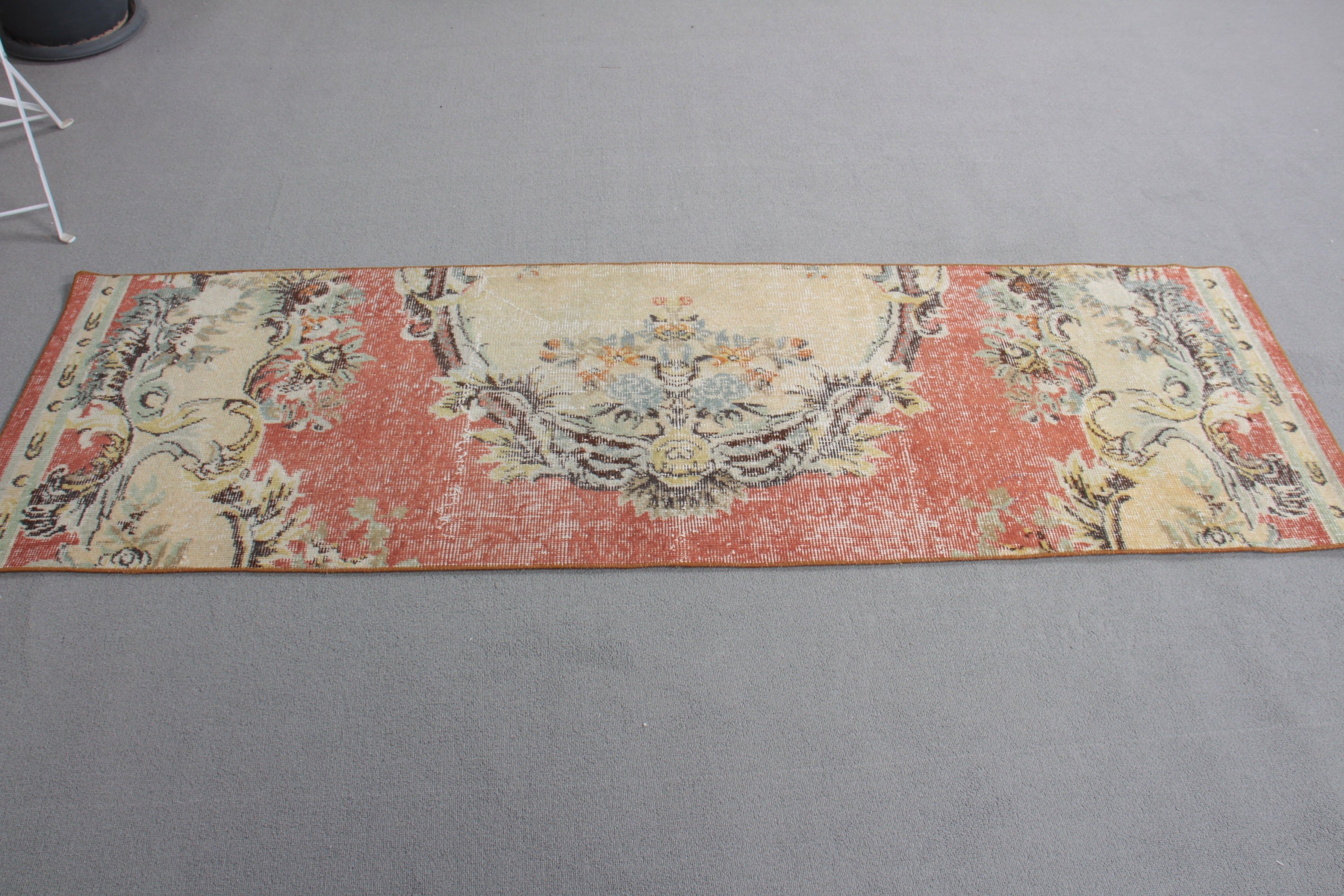 Sessiz Halı, Vintage Halılar, Mutfak Halısı, 2.1x6.9 ft Runner Halısı, Runner Halıları, Koridor Halıları, Yün Halı, Sarı Yün Halılar, Türk Halısı