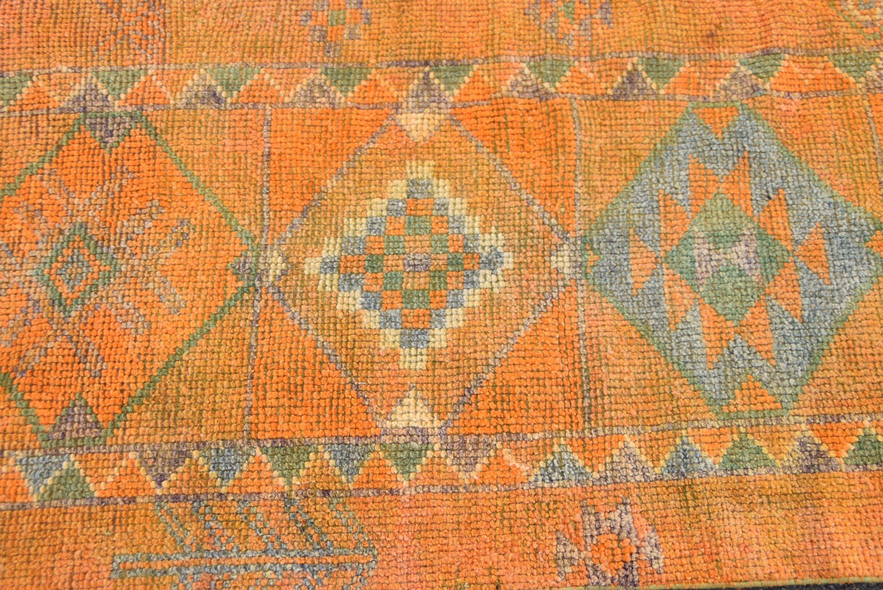 Moroccan Rug, Hallway Rug, Corridor Rug, Vintage Rugs, Pastel Rug, Orange Moroccan Rug, Turkish Rug, 2.8x12.8 ft Runner Rugs
