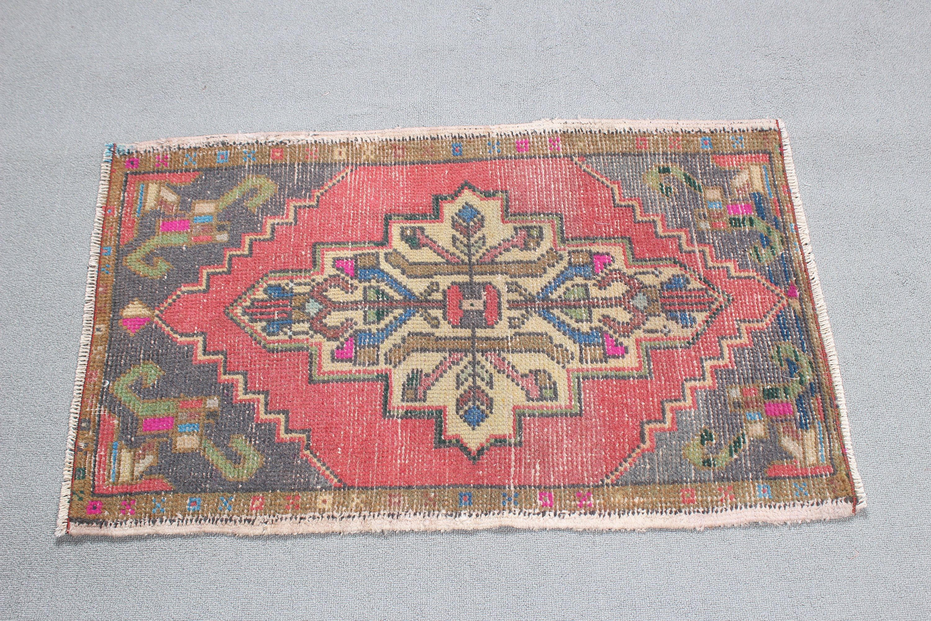 Fas Halıları, 1.8x3 ft Küçük Halılar, Dekoratif Halı, Kırmızı Ev Dekor Halıları, Banyo Halısı, Mutfak Halısı, Vintage Halı, Türk Halıları, Araba Paspas Halıları