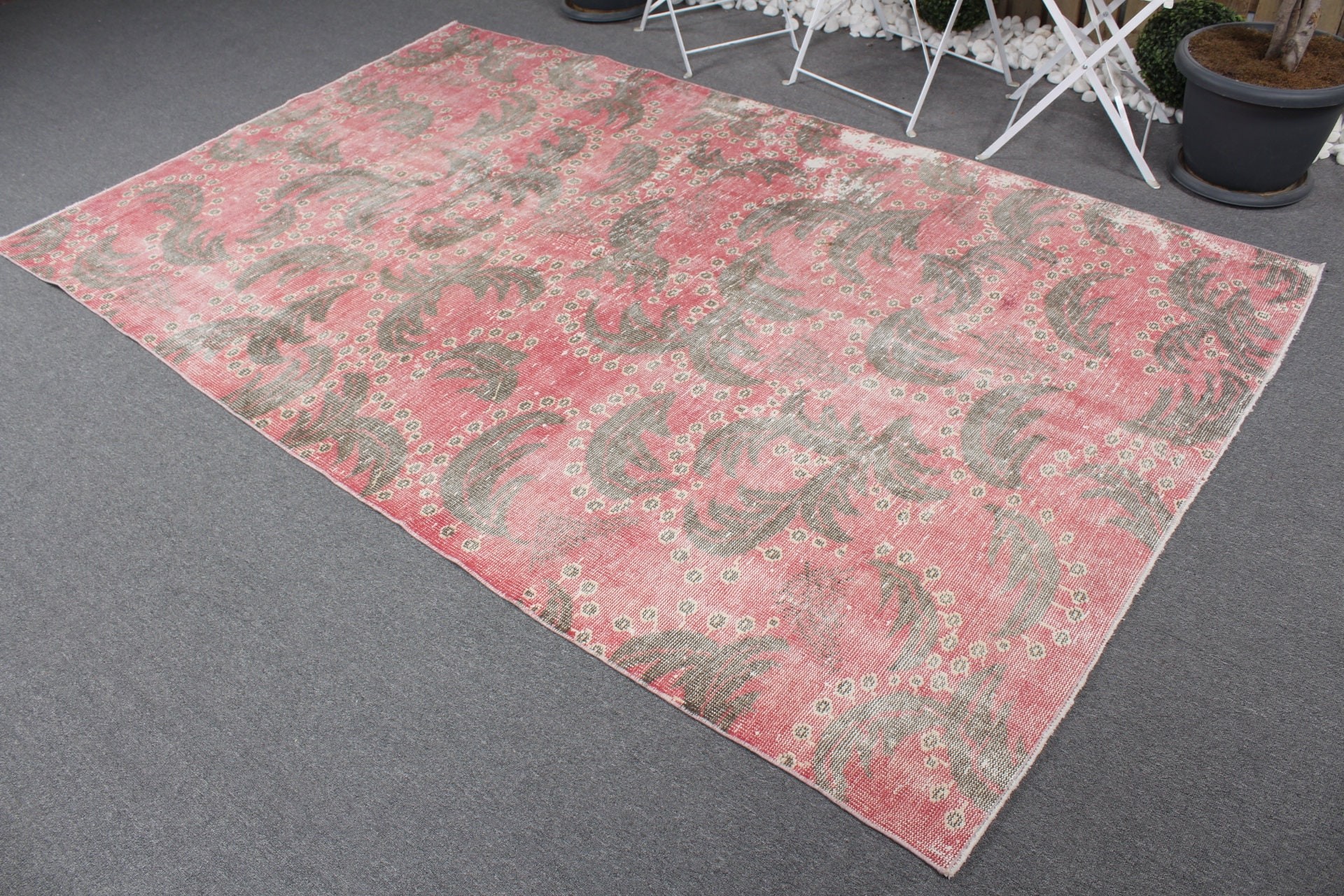 Bedroom Rugs, Pink Modern Rug, Oriental Rugs, Boho Rugs, Large Vintage Rugs, Turkish Rug, 5.3x8.8 ft Large Rug, Vintage Rug, Rugs for Salon