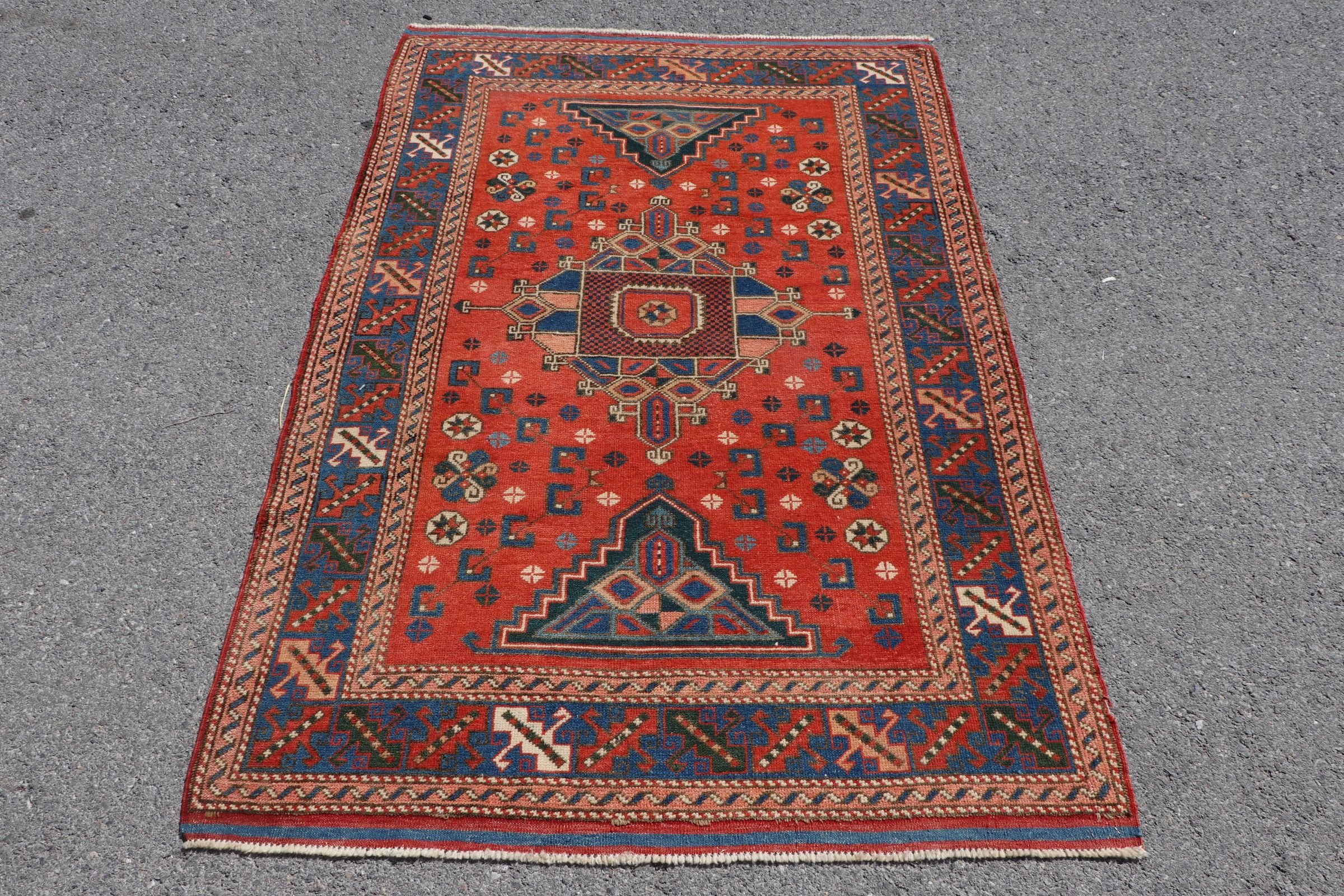 3.8x5.6 ft Accent Rug, Oushak Rugs, Rugs for Kitchen, Red Oushak Rugs, Turkish Rug, Floor Rugs, Kitchen Rug, Vintage Rugs, Entry Rug