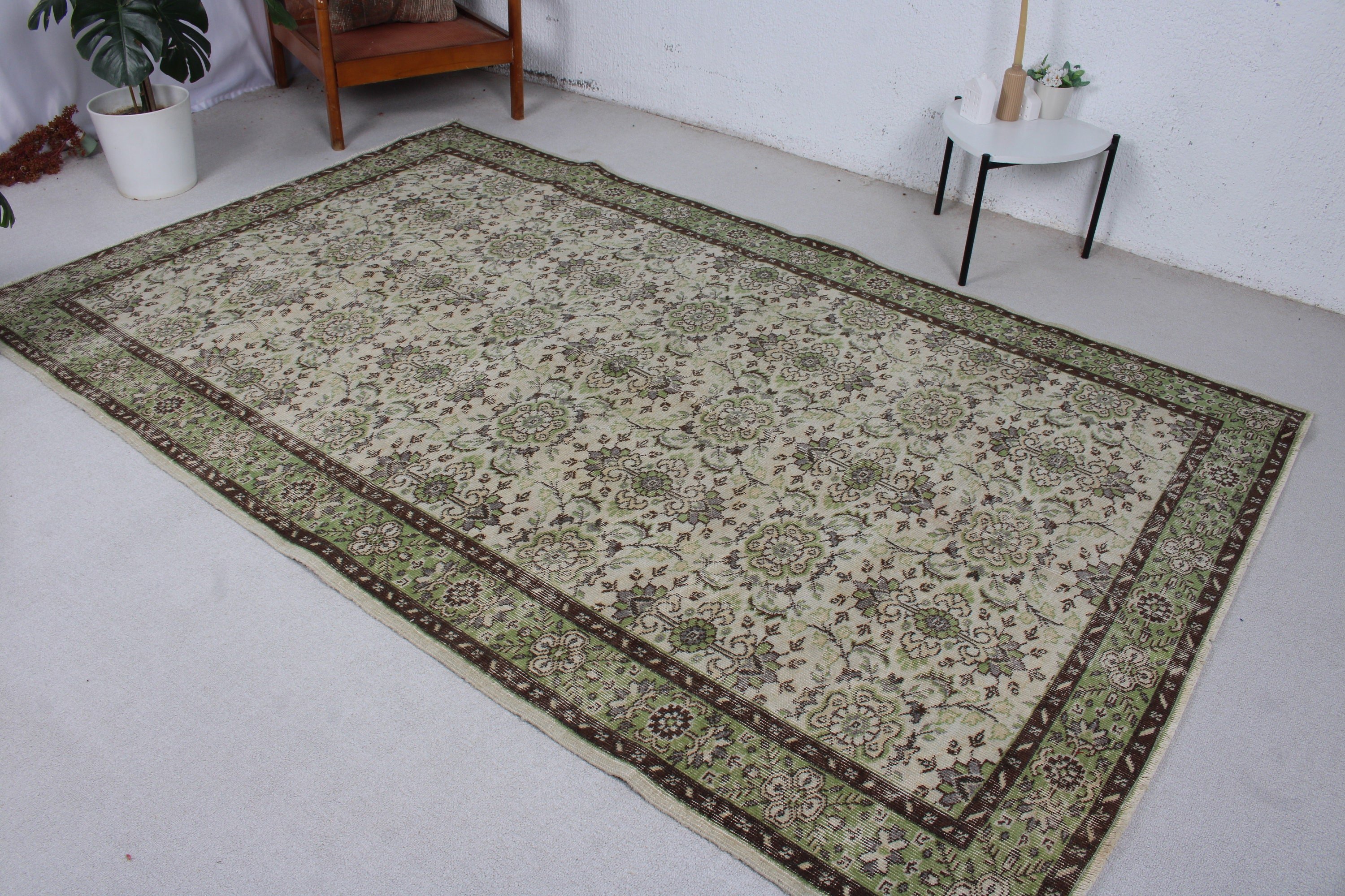 Türk Halıları, Kahverengi Zemin Halısı, Yer Halıları, Salon Halısı, Geometrik Halı, Vintage Halılar, Büyük Boho Halıları, 5.7x8.9 ft Büyük Halı, Aztek Halıları