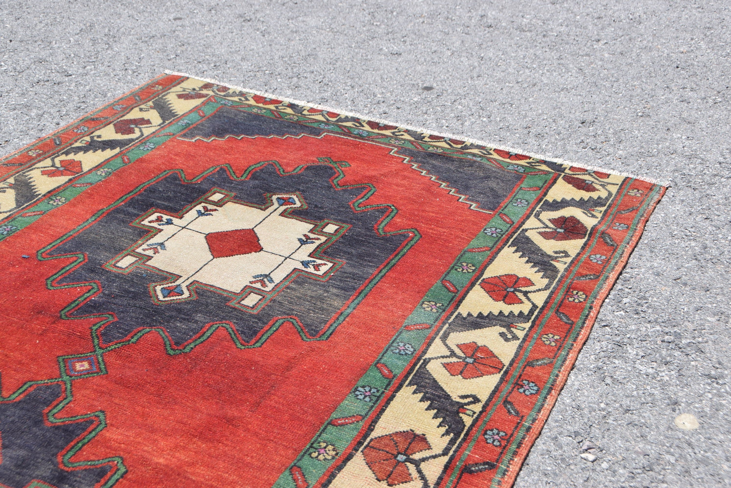 Dorm Rugs, Dining Room Rug, Kitchen Rug, 4.7x11.2 ft Large Rugs, Red Moroccan Rug, Bedroom Rug, Vintage Rugs, Turkish Rug