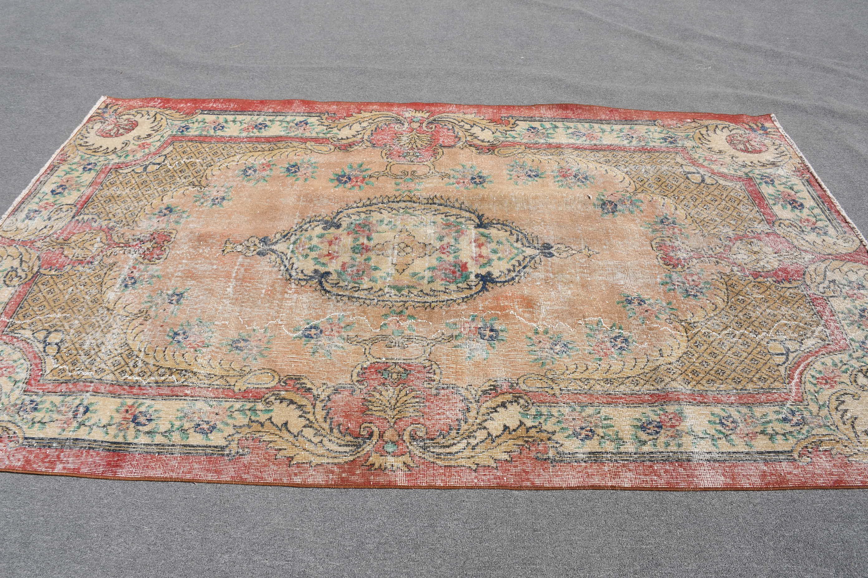 Yer Halısı, Vintage Halı, 5.5x8.7 ft Büyük Halılar, Türk Halısı, Oturma Odası Halısı, El Dokuma Halısı, Kırmızı Anadolu Halısı, Ev Dekorasyonu Halısı, Yatak Odası Halısı