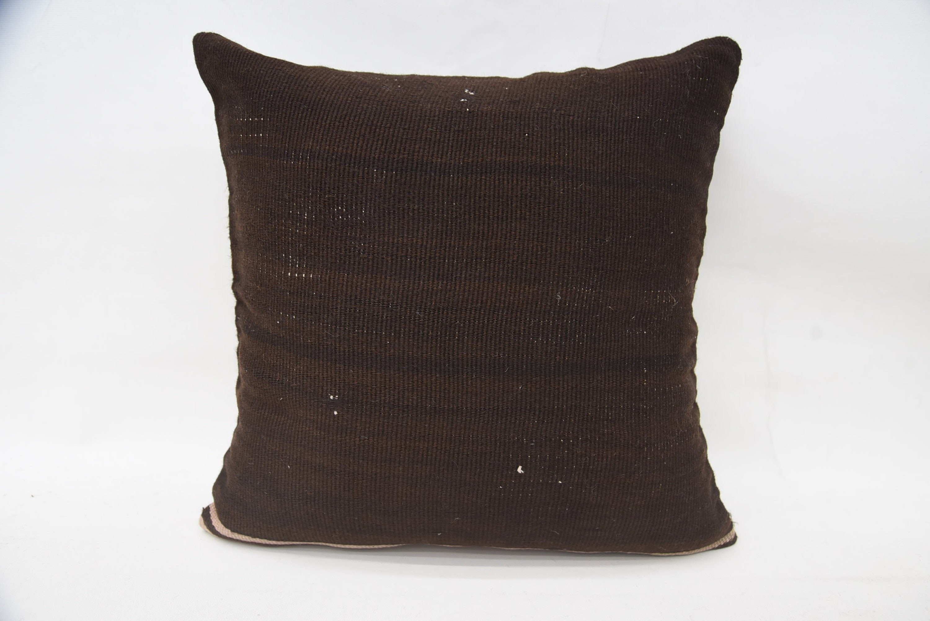 Kilim Cushion Sham, Kilim Pillow Cover, Garden Pillow, Turkish Pillow, Farmhouse Cushion Case, 18"x18" Brown Cushion Case