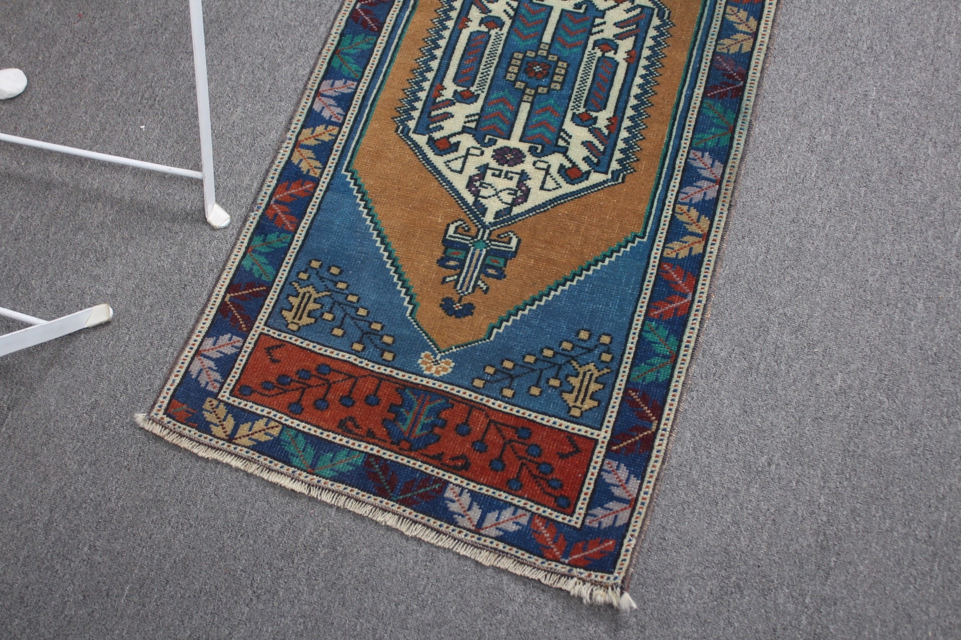 Mutfak Halısı, Antika Halı, Türk Halıları, Vintage Halılar, Turuncu Antika Halılar, Çocuk Halısı, Soyut Halı, Anadolu Halıları, 1.7x3.4 ft Küçük Halı