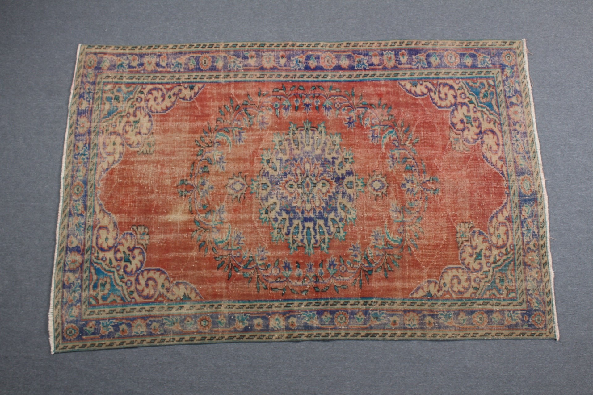 Yer Halısı, Özel Halı, 5.5x8.4 ft Büyük Halı, Vintage Halılar, Yatak Odası Halısı, Ev Dekor Halısı, Türk Halısı, Oturma Odası Halısı, Kırmızı Fas Halısı