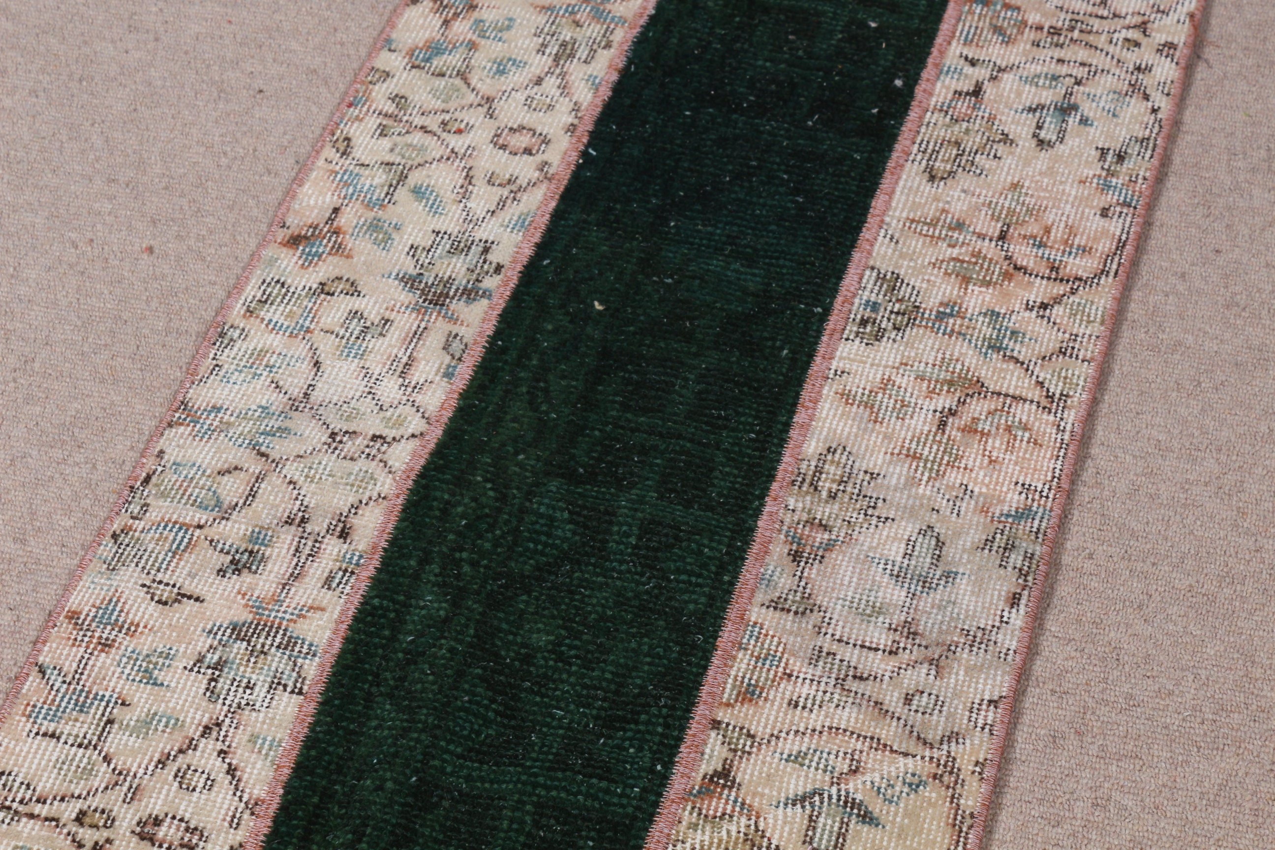 Yeşil Oryantal Halı, Vintage Halı, Türk Halısı, Yatak Odası Halısı, 1.8x4.1 ft Küçük Halılar, Araba Paspası Halıları, Soğuk Halı, Banyo Halısı, Aztek Halısı