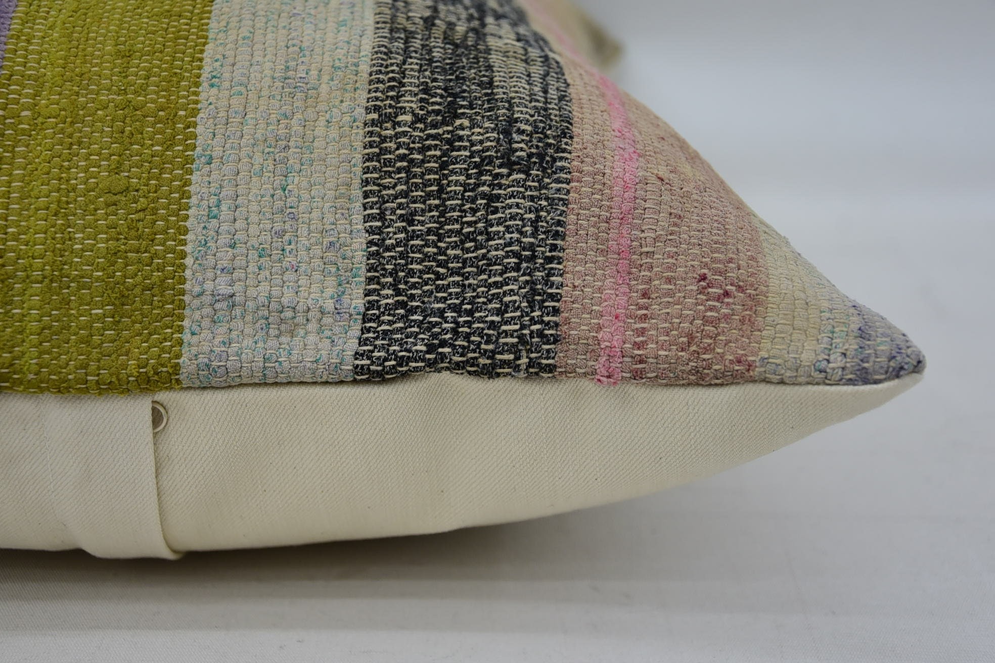 Gift Pillow, Ethnical Kilim Rug Pillow, 16"x24" Green Cushion Case, Throw Kilim Pillow, Outdoor Throw Cushion, Turkish Rugs Pillow Case