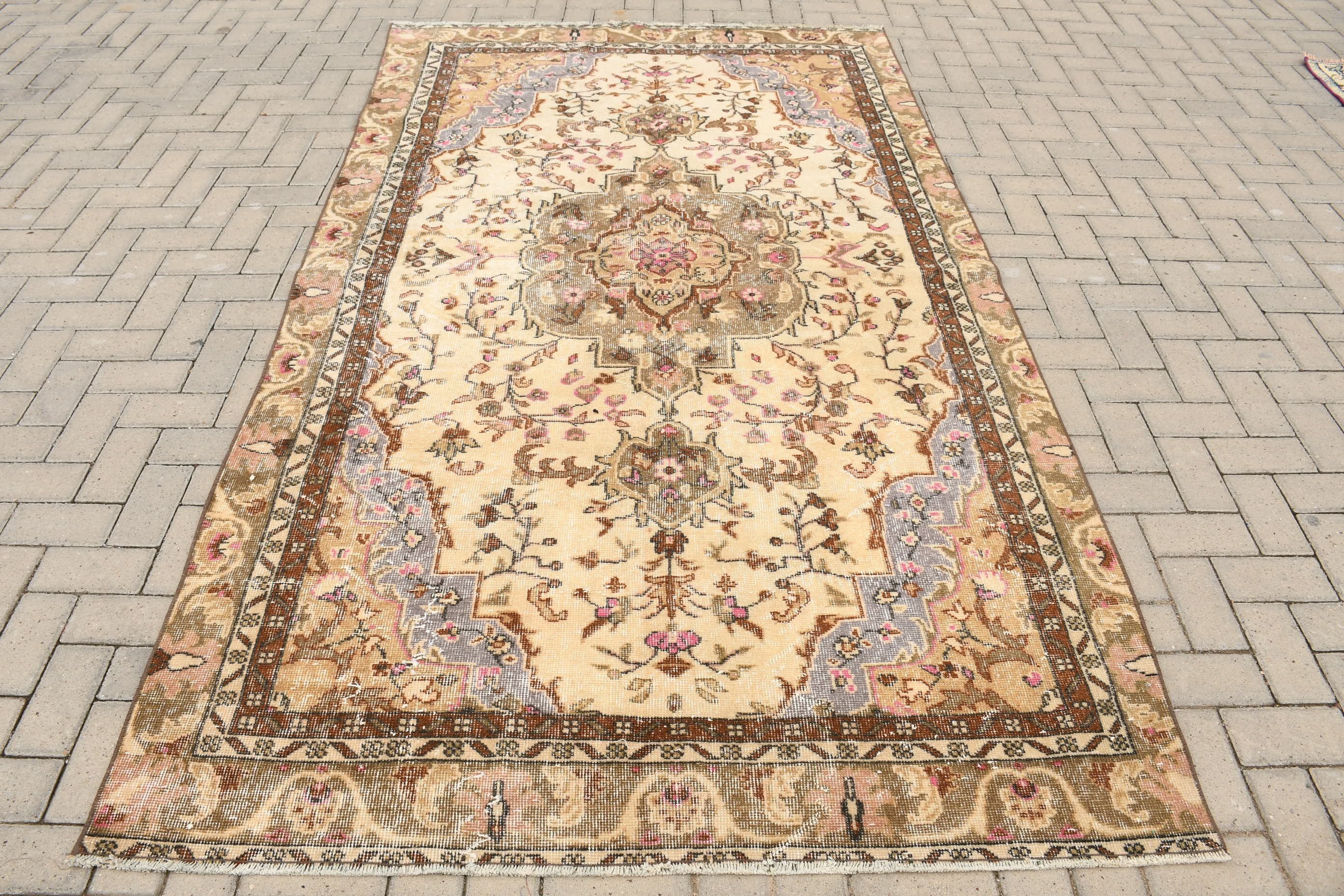 Vintage Halı, 5.2x9.3 ft Büyük Halılar, Türk Halısı, Ev Dekorasyonu Halısı, Anadolu Halısı, Yemek Odası Halısı, Bej Yatak Odası Halıları, Oturma Odası Halıları