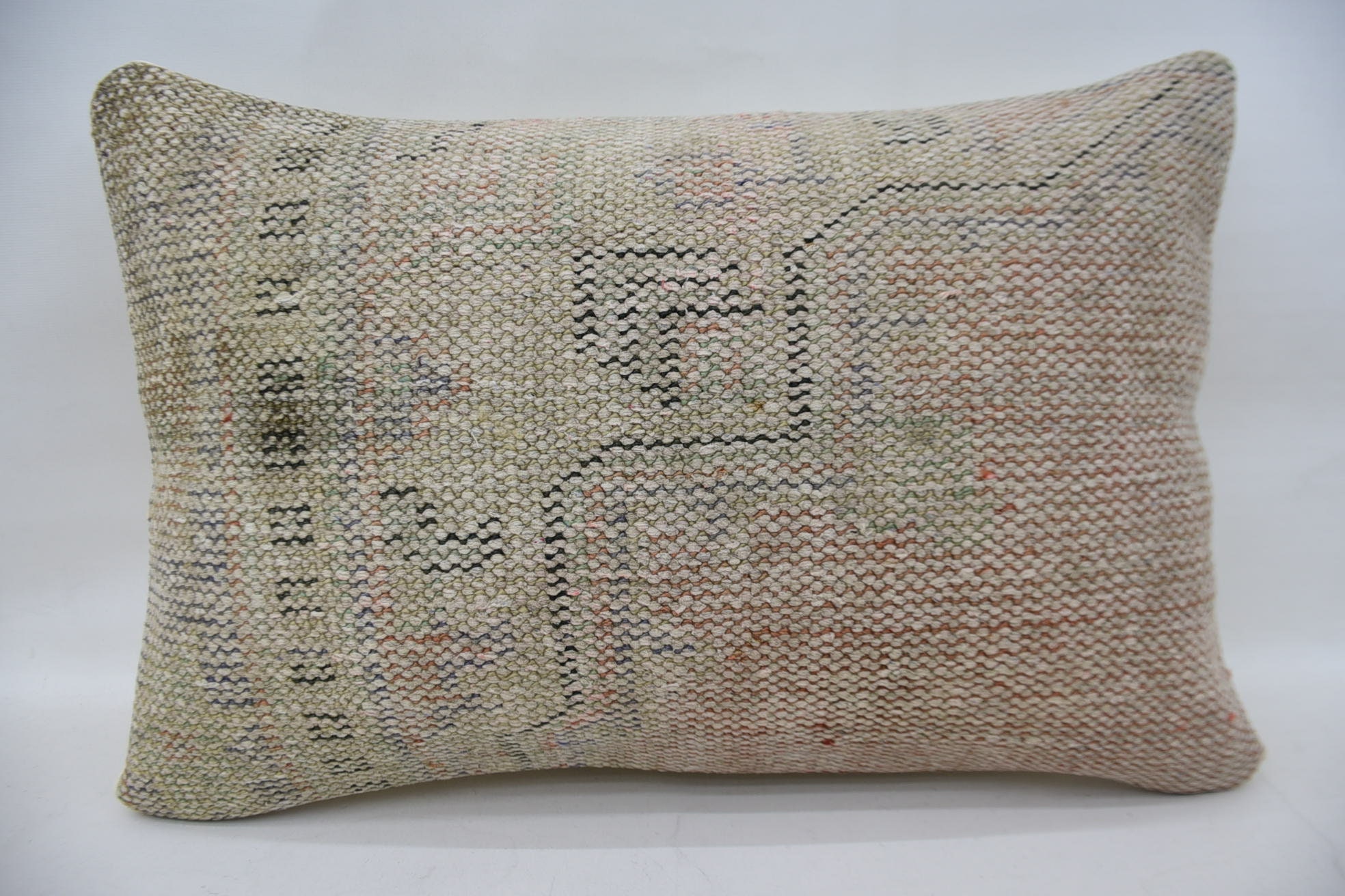 Decorative Pillow, Aesthetic Cushion Cover, Gift Pillow, Vintage Kilim Throw Pillow, 16"x24" Beige Pillow Case, Pillow for Sofa