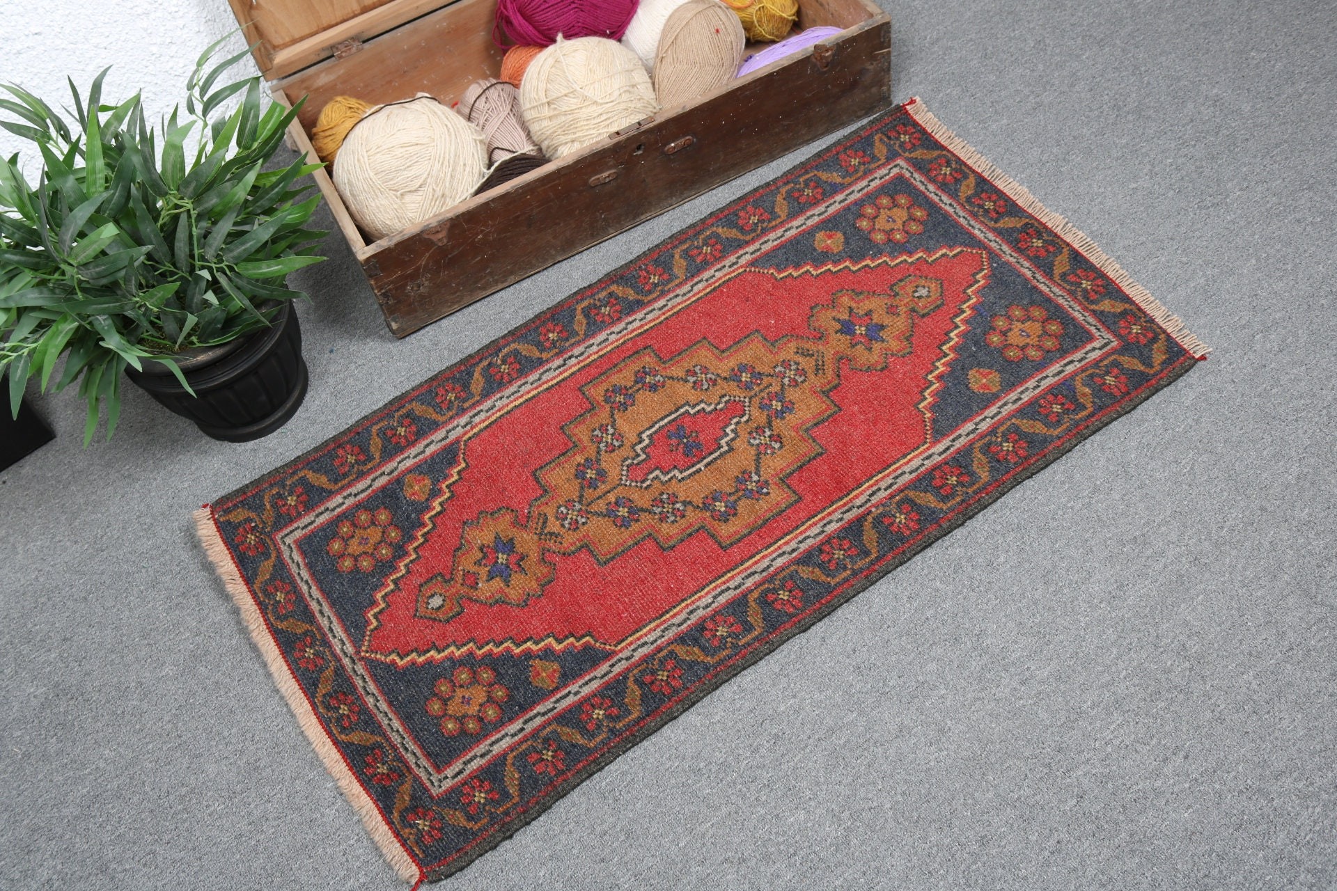 Türk Halıları, Açıklama Halıları, Vintage Halı, Boho Halı, 1,8x3,4 ft Küçük Halılar, Giriş Halısı, Duvara Asılı Halılar, Mutfak Halıları, Kırmızı Oryantal Halı