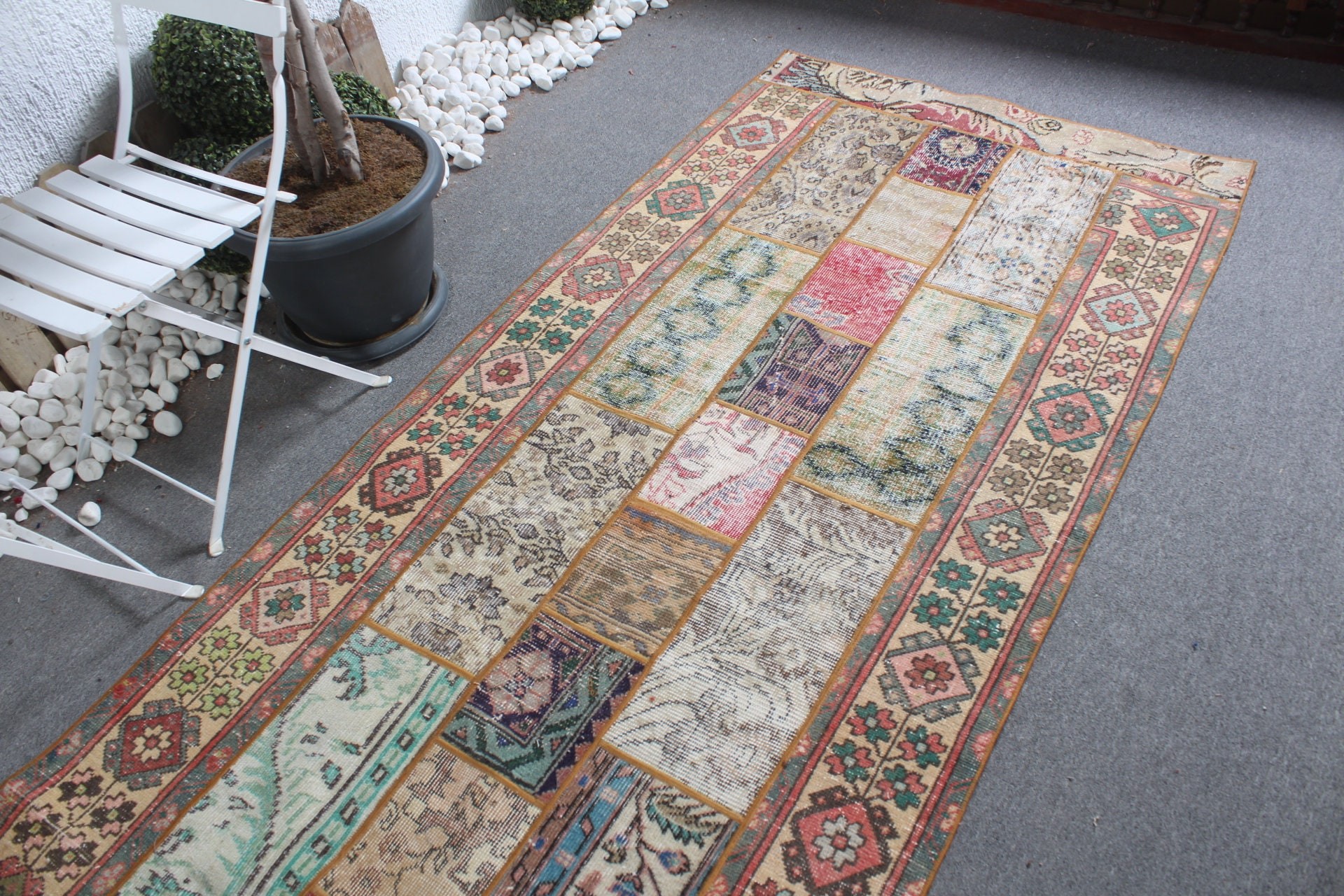 Kitchen Rugs, Rugs for Stair, Rainbow Kitchen Rug, Vintage Rug, 3.6x13 ft Runner Rug, Boho Rugs, Stair Rug, Turkish Rug