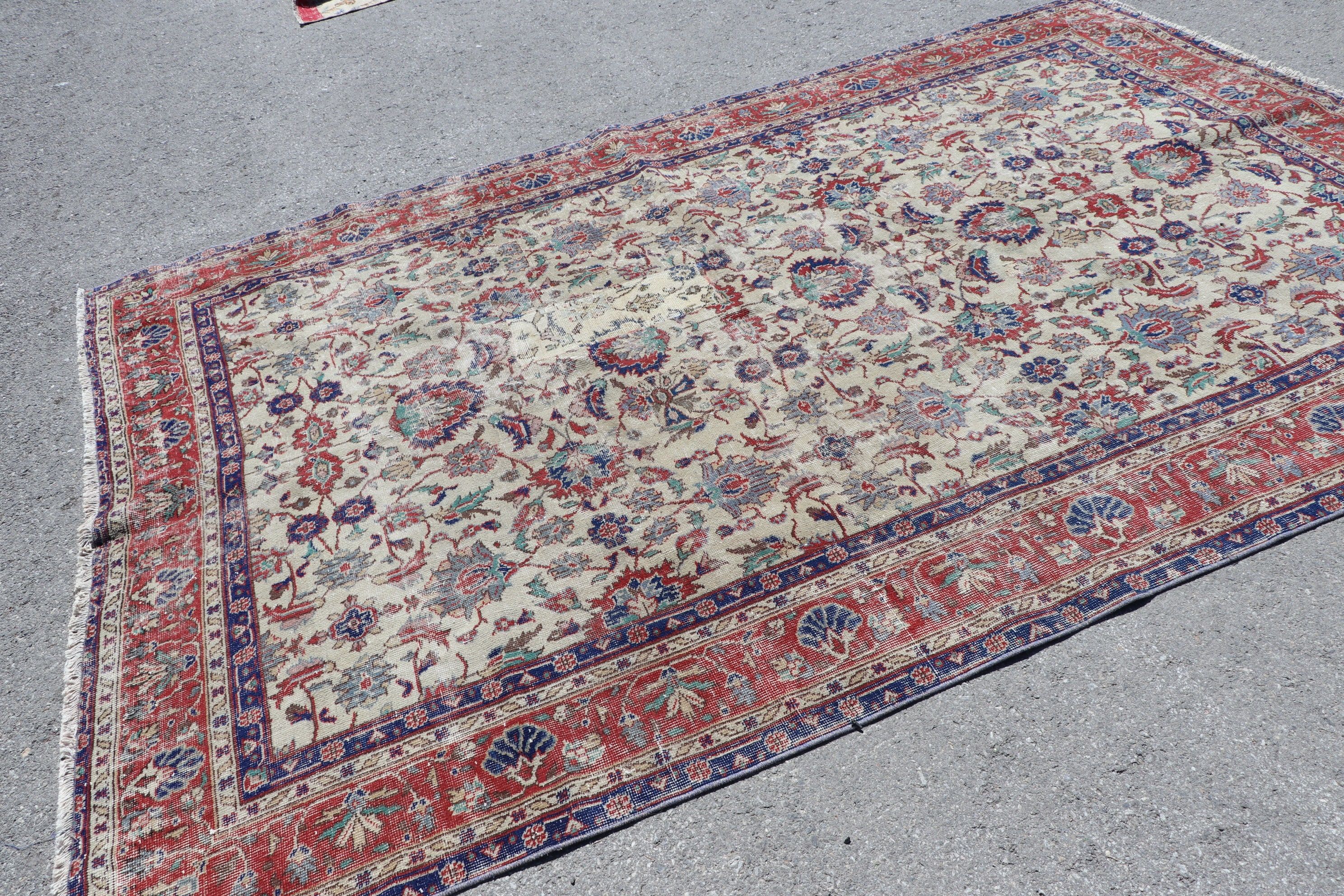 Cool Rug, Salon Rugs, Art Rug, Antique Rug, 6.5x9.8 ft Large Rug, Bedroom Rugs, Vintage Rug, Blue Moroccan Rug, Turkish Rug, Rugs for Salon