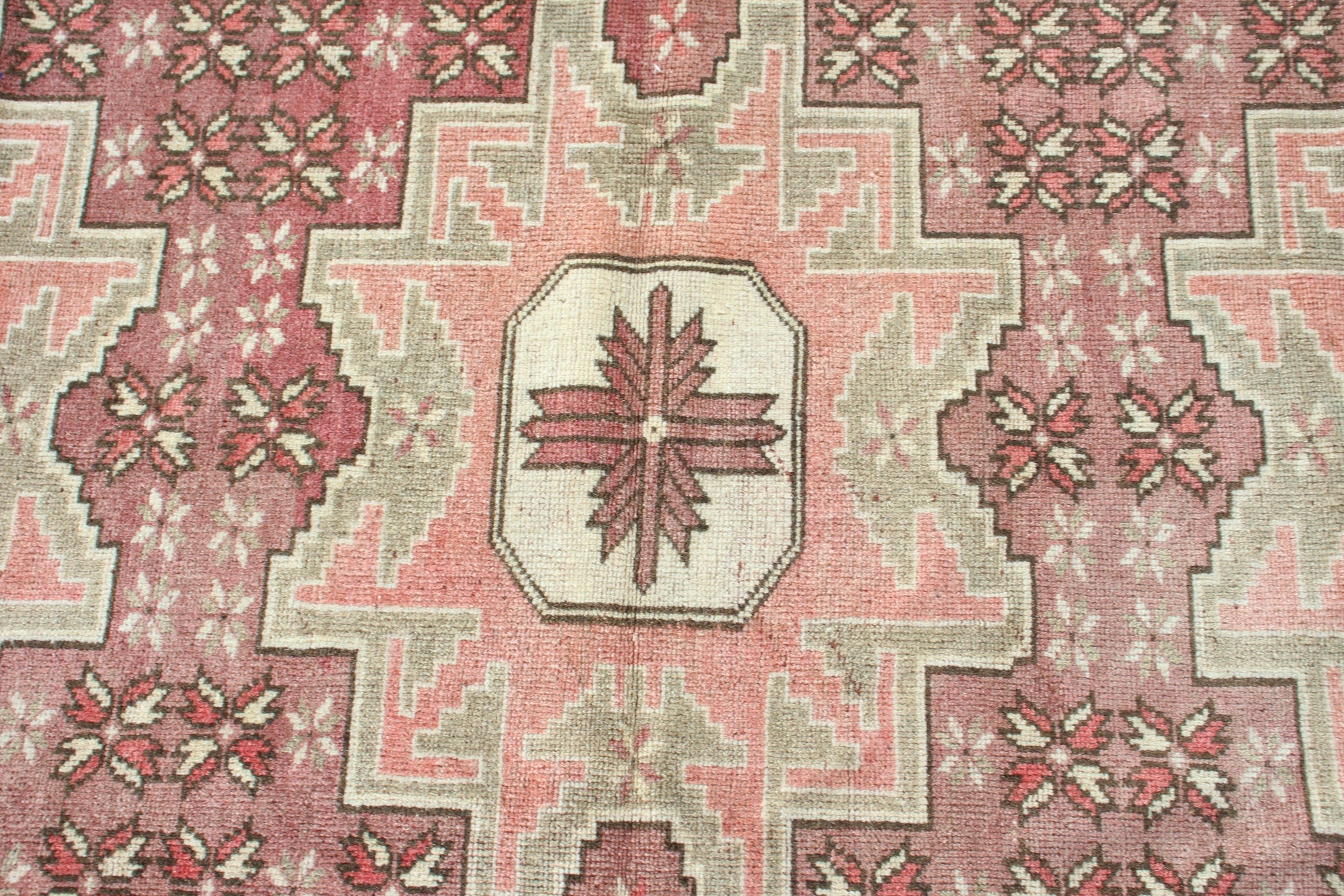 Çocuk Odası Halısı, 3,4x6,7 ft Aksan Halısı, Vintage Halılar, Gökkuşağı Fas Halıları, Türk Halısı, Geometrik Halılar, El Dokuma Halı, Çocuk Odası Halıları