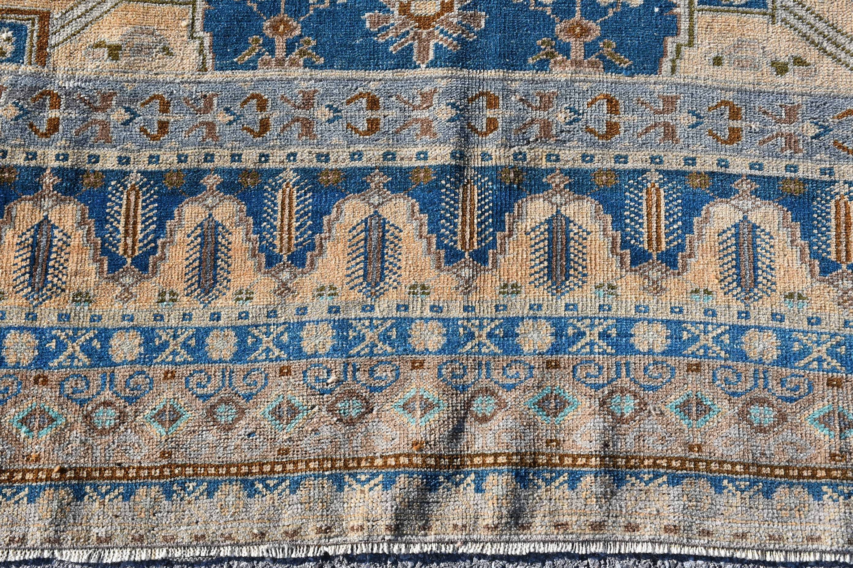 Vintage Halılar, Yemek Odası Halısı, Yer Halıları, Oturma Odası Halısı, Ev Dekor Halısı, Türk Halısı, Türkiye Halısı, 5.4x11 ft Büyük Halılar, Mavi Zemin Halısı