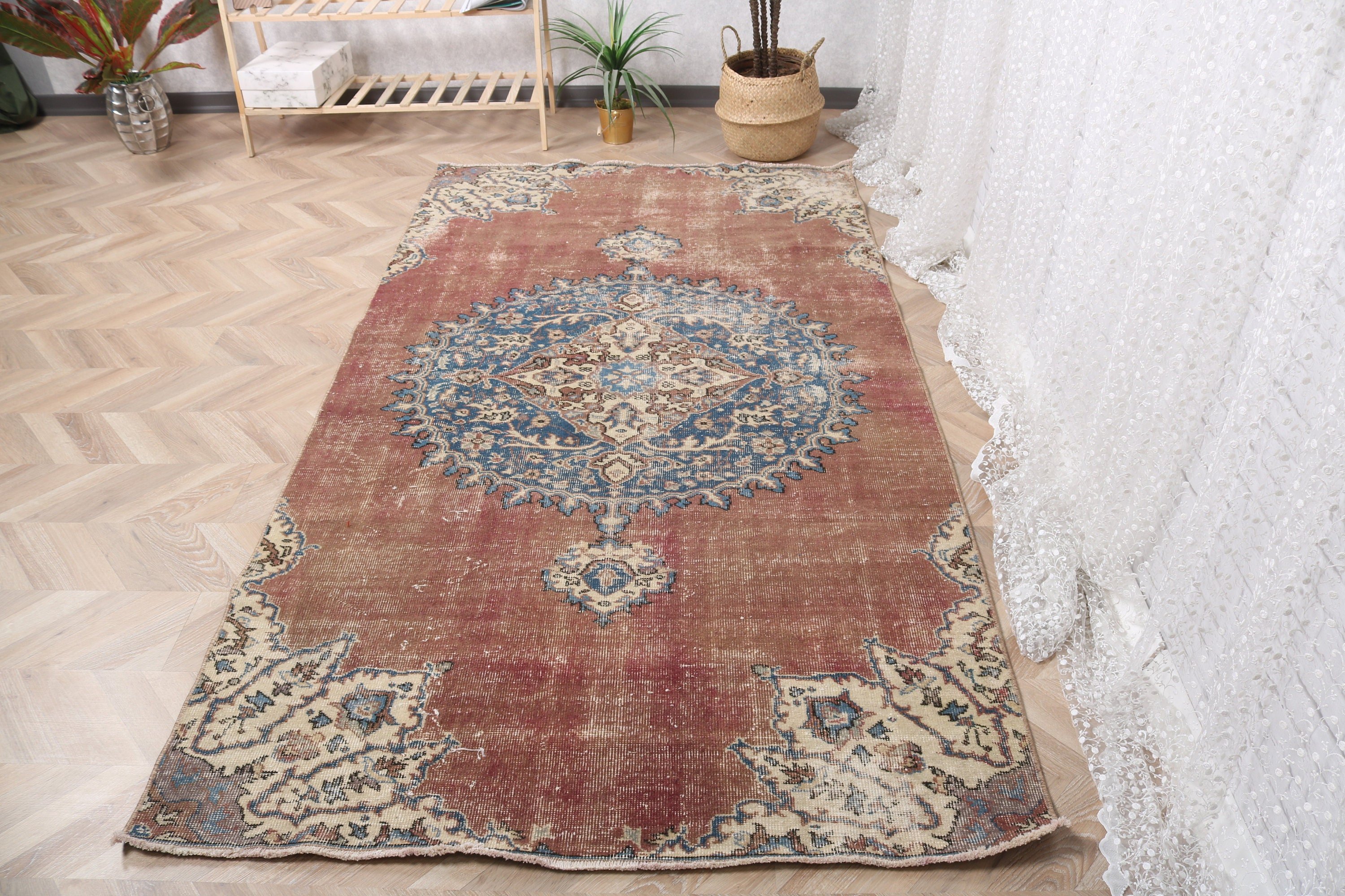 Yatak Odası Halısı, Mor Fas Halısı, Etnik Halı, Türk Halıları, Nötr Halılar, 4,3x8,2 ft Alan Halıları, Lüks Halı, Yer Halısı, Vintage Halılar