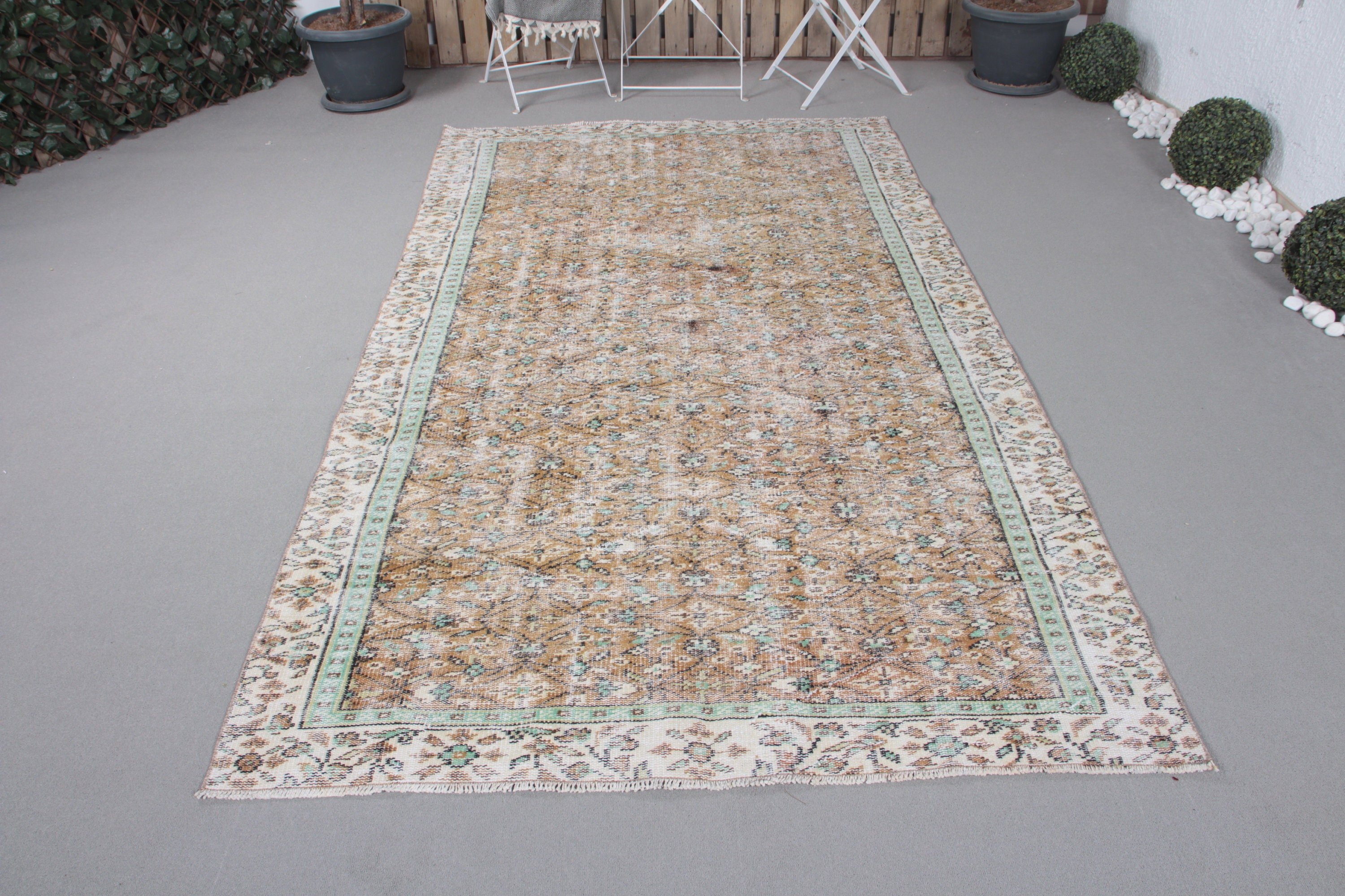 Bej Zemin Halısı, 4,8x8,7 ft Büyük Halılar, Yatak Odası Halıları, Açıklama Halısı, Büyük Boho Halısı, Geometrik Halılar, Türk Halısı, Vintage Halı, Kabile Halısı