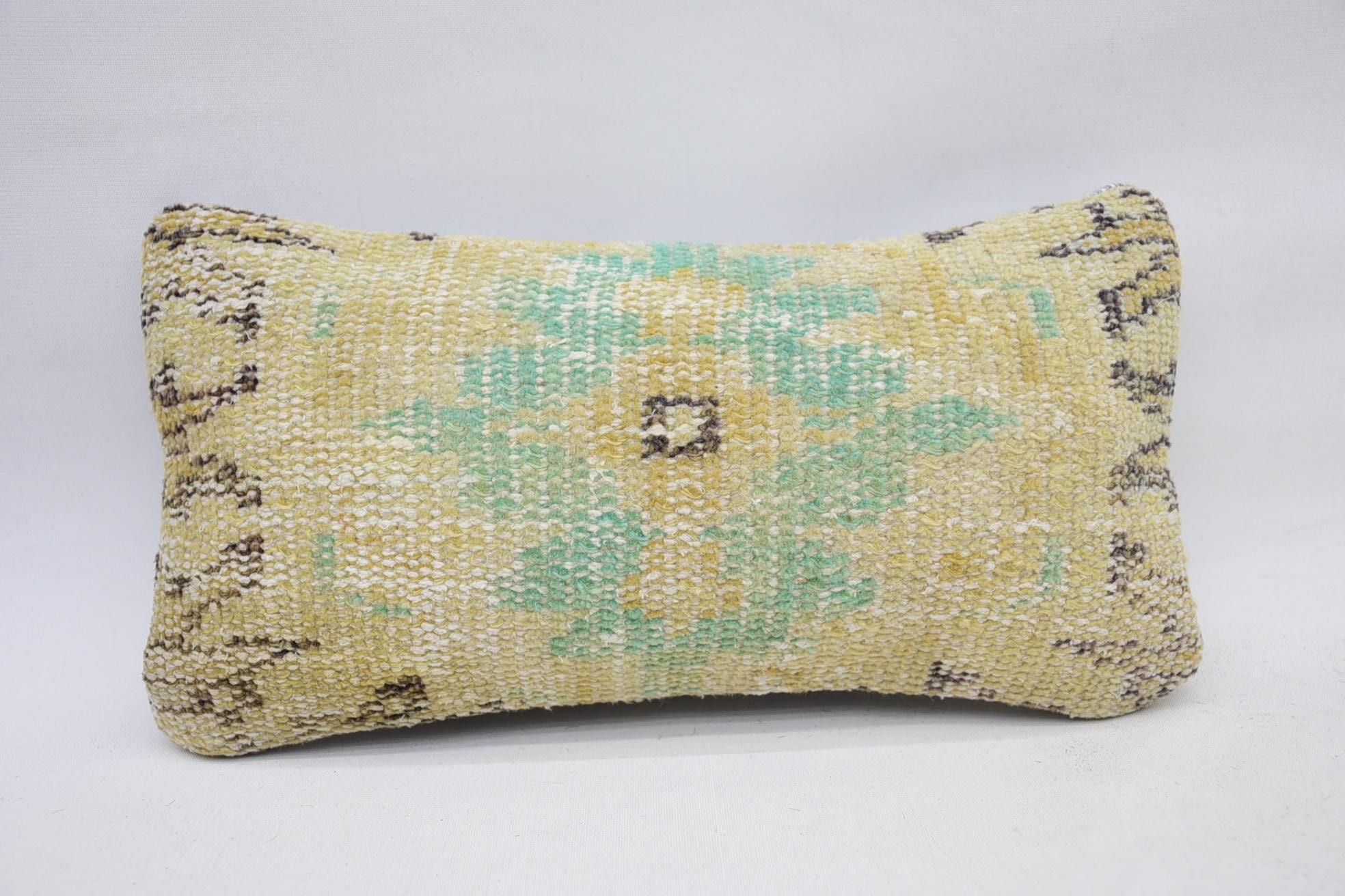 Yoga Pillow Case, Vintage Pillow, Bed Pillow Cover, 8"x16" Beige Pillow Sham, Vintage Kilim Throw Pillow, Sofa Cushion Case, Gift Pillow