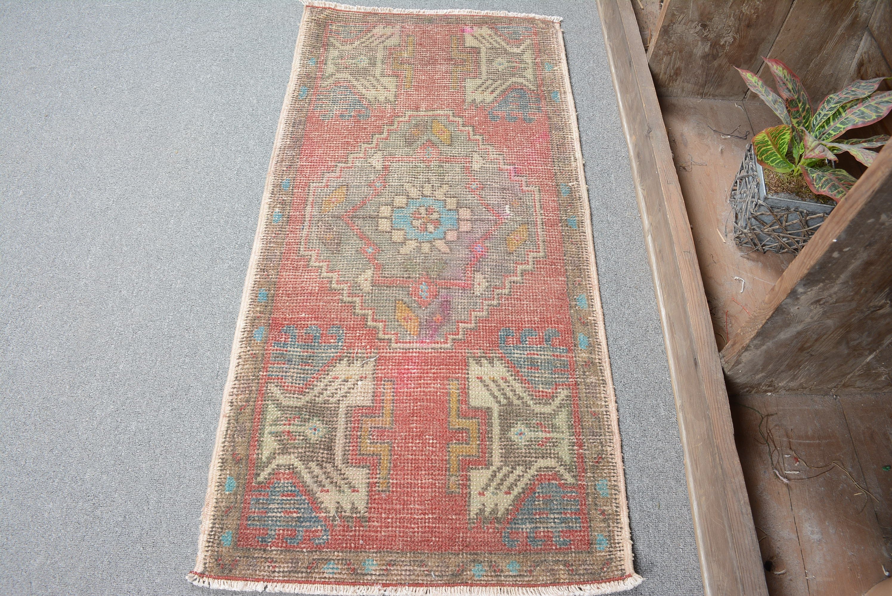 Oriental Rugs, Red Oriental Rugs, Wall Hanging Rug, 1.6x3.3 ft Small Rug, Vintage Rugs, Designer Rug, Car Mat Rug, Floor Rug, Turkish Rug