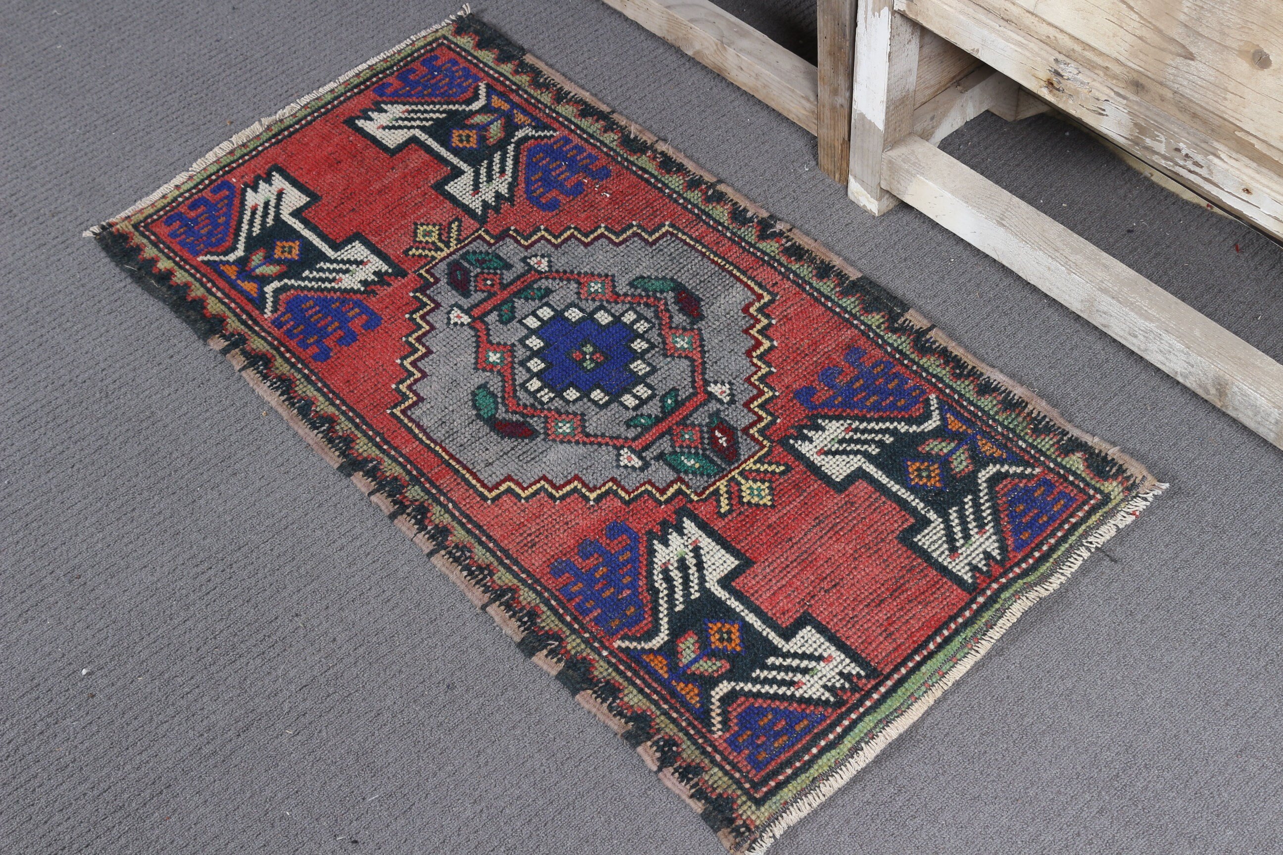 Vintage Rug, Rugs for Door Mat, Bath Rug, Bedroom Rugs, 1.7x3.2 ft Small Rugs, Red Floor Rug, Old Rug, Floor Rug, Oushak Rug, Turkish Rugs