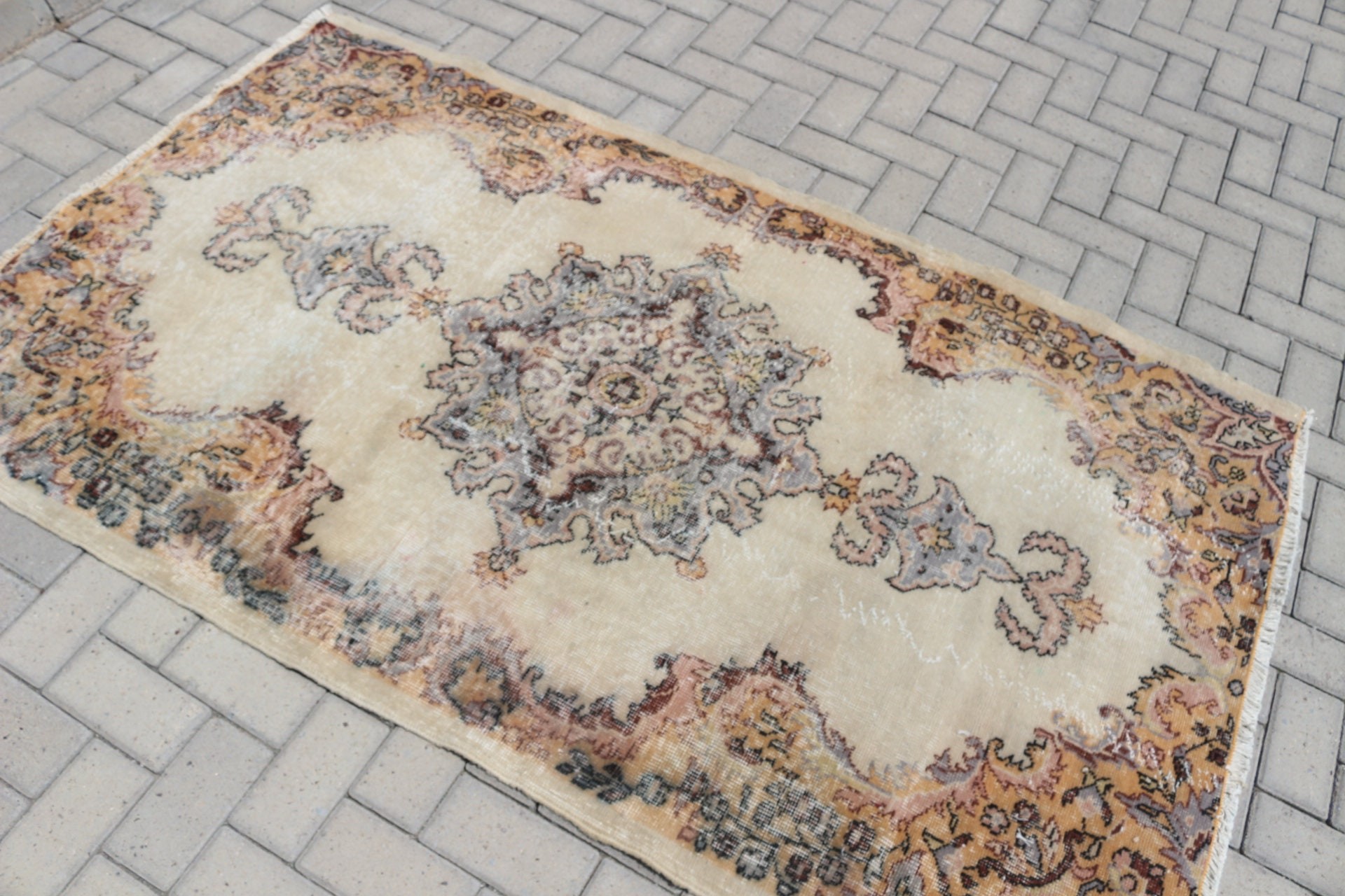 Nursery Rug, Home Decor Rugs, Kitchen Rug, Vintage Rugs, Turkish Rug, Rugs for Nursery, 4x6.6 ft Area Rug, Beige Anatolian Rug, Custom Rugs