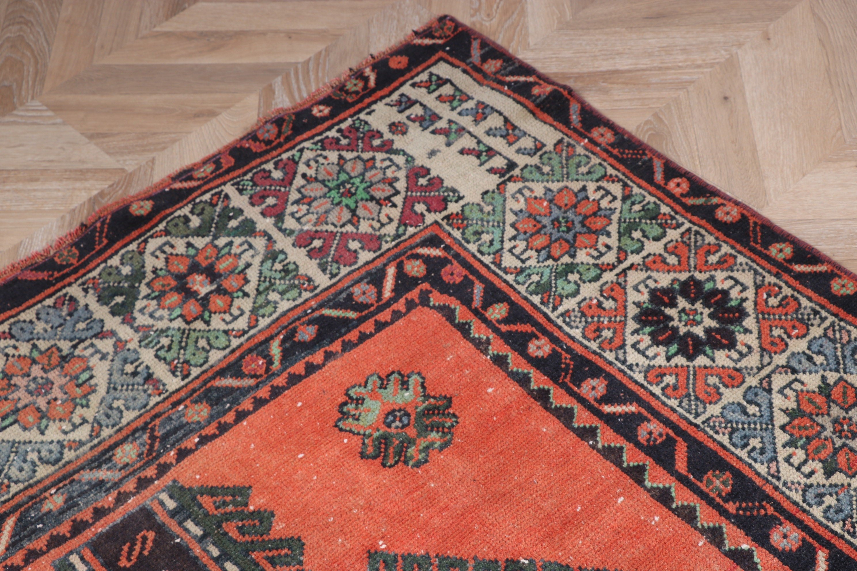 Vintage Halılar, Koridor Halıları, Koridor Halısı, Türkiye Halısı, Turuncu Oushak Halıları, Türk Halısı, Nötr Halı, 4,9x12,5 ft Runner Halıları, Düz Dokuma Halılar