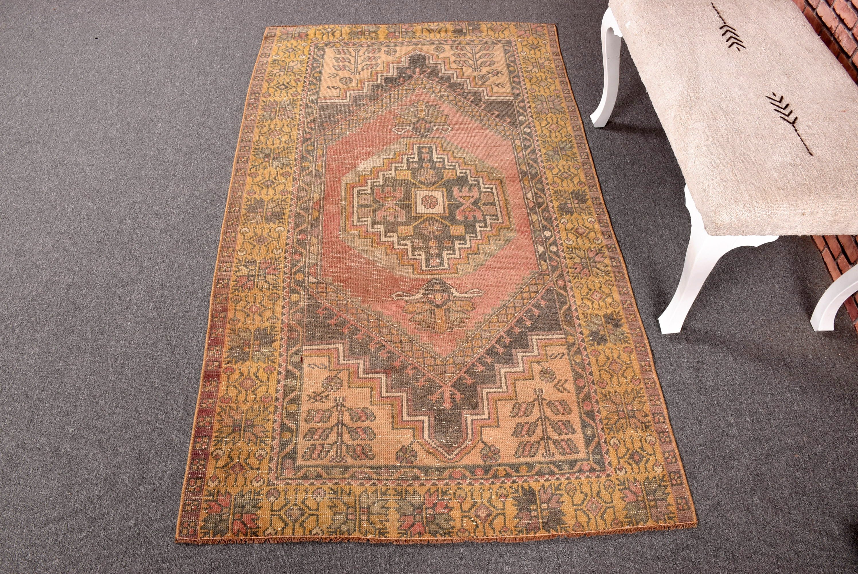 3.5x6.3 ft Aksan Halıları, Vintage Halılar, Modern Halı, Türk Halısı, Yatak Odası Halıları, Sarı Nötr Halılar, Türkiye Halısı, Dekoratif Halı