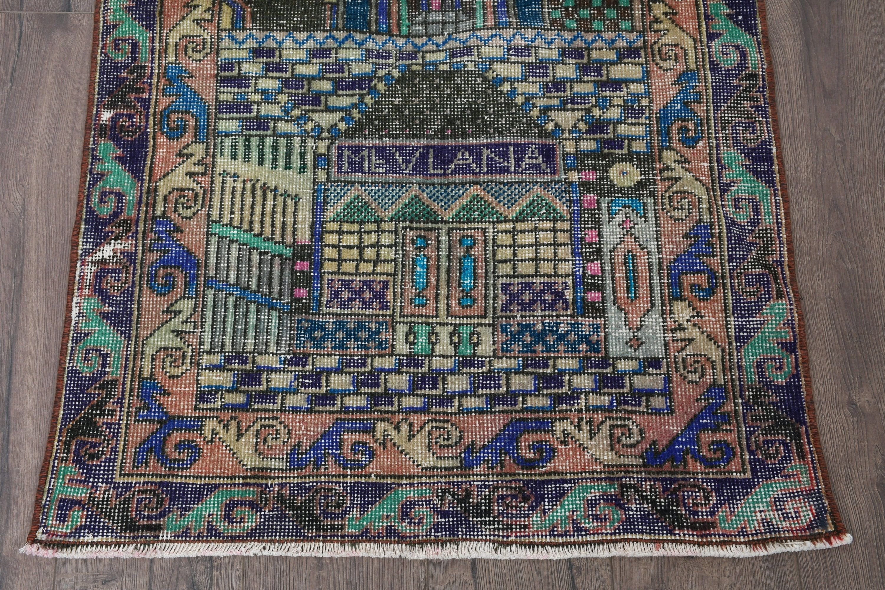 Banyo Halısı, Mutfak Halıları, Oryantal Halılar, 2,7x4,2 ft Küçük Halı, Anadolu Halıları, Türk Halısı, Etnik Halı, Vintage Halılar, Yeşil Antika Halı