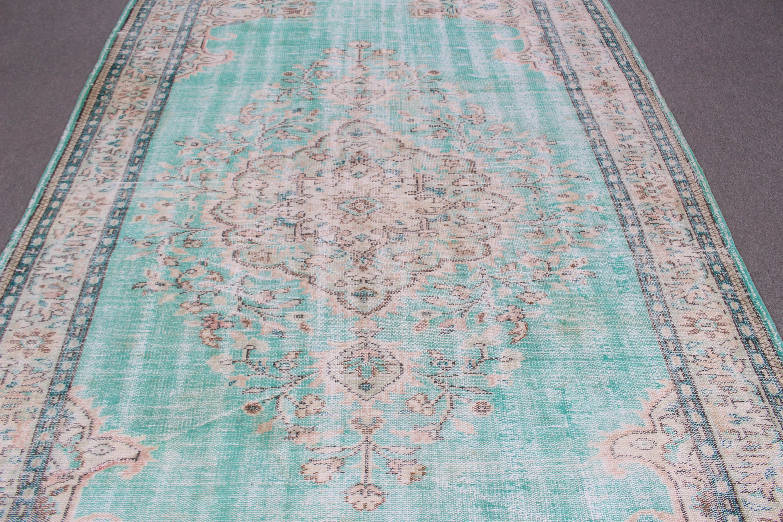 Türk Halısı, Büyük Boho Halıları, Vintage Halılar, Yatak Odası Halıları, 6,3x9,5 ft Büyük Halı, Bej Boho Halısı, Aztek Halıları, Düz Dokuma Halılar, Ev Dekorasyonu Halıları