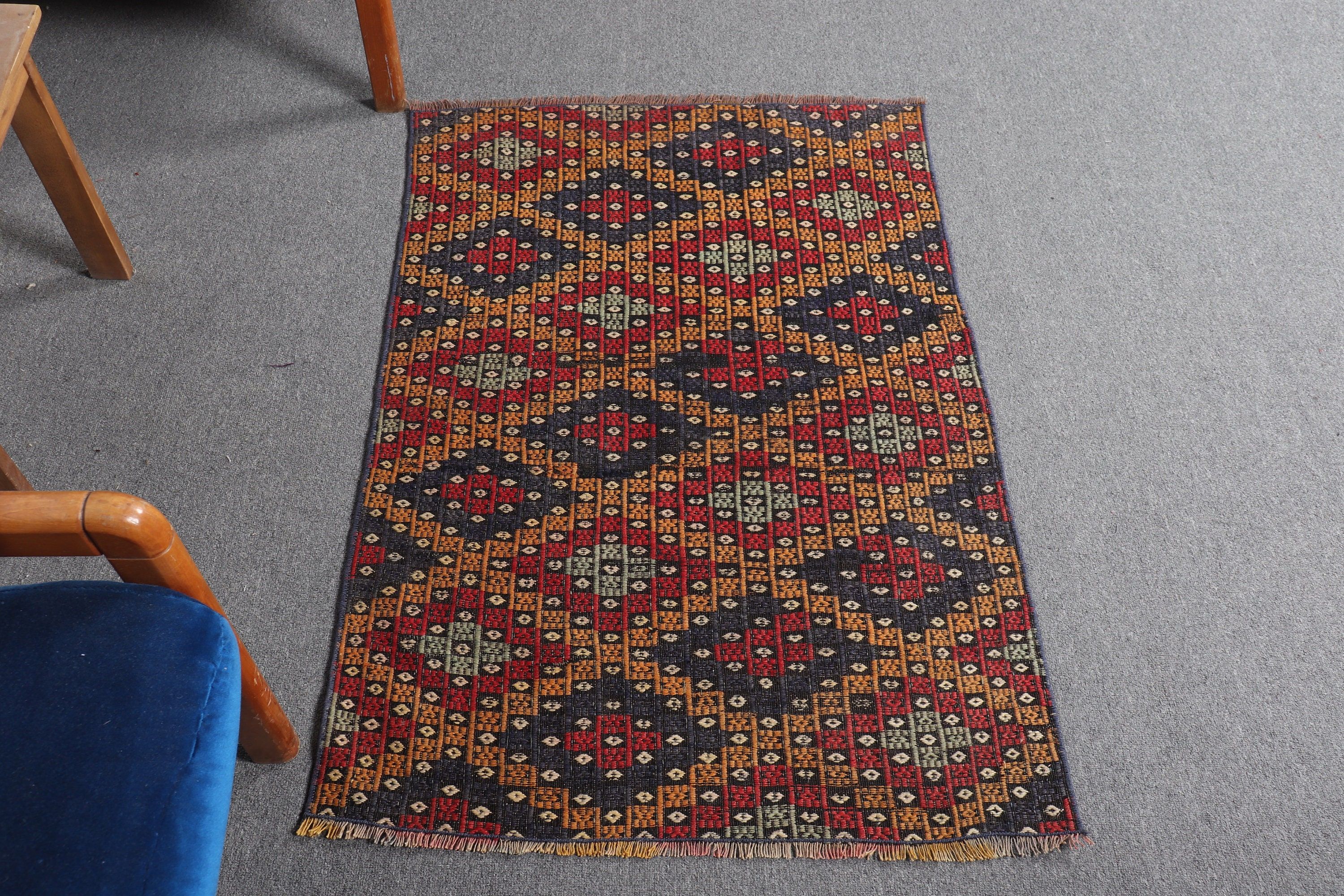 Banyo Halıları, Kilim, Türk Halısı, Vintage Halılar, Oushak Halısı, Turuncu Mutfak Halıları, Sanat Halısı, 2,6x3,7 ft Küçük Halılar, Çocuk Halısı