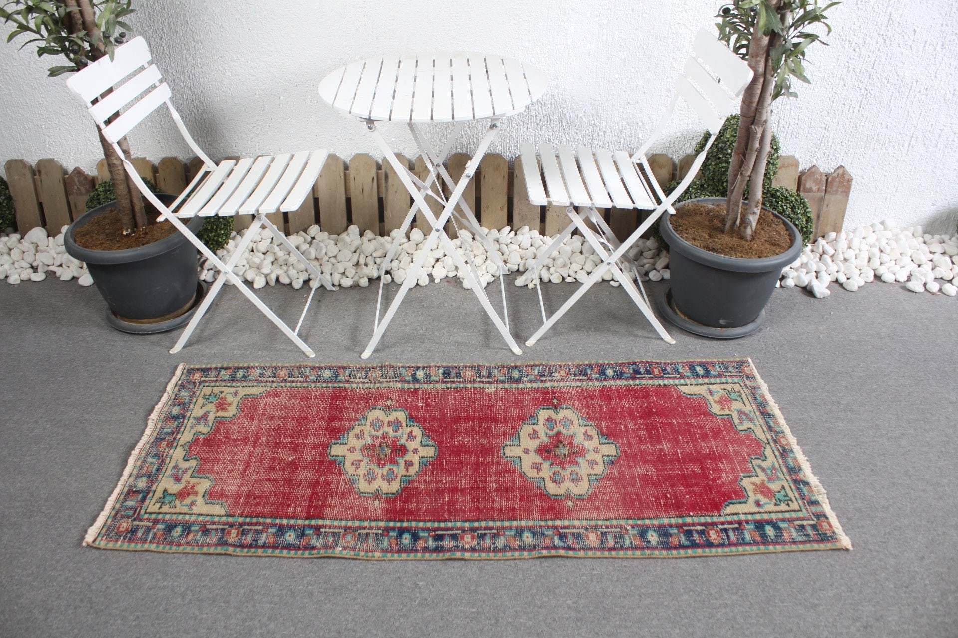 Eclectic Rug, Red Oriental Rug, 2.2x5.3 ft Small Rugs, Bedroom Rugs, Turkish Rug, Wall Hanging Rug, Oushak Rugs, Vintage Rugs